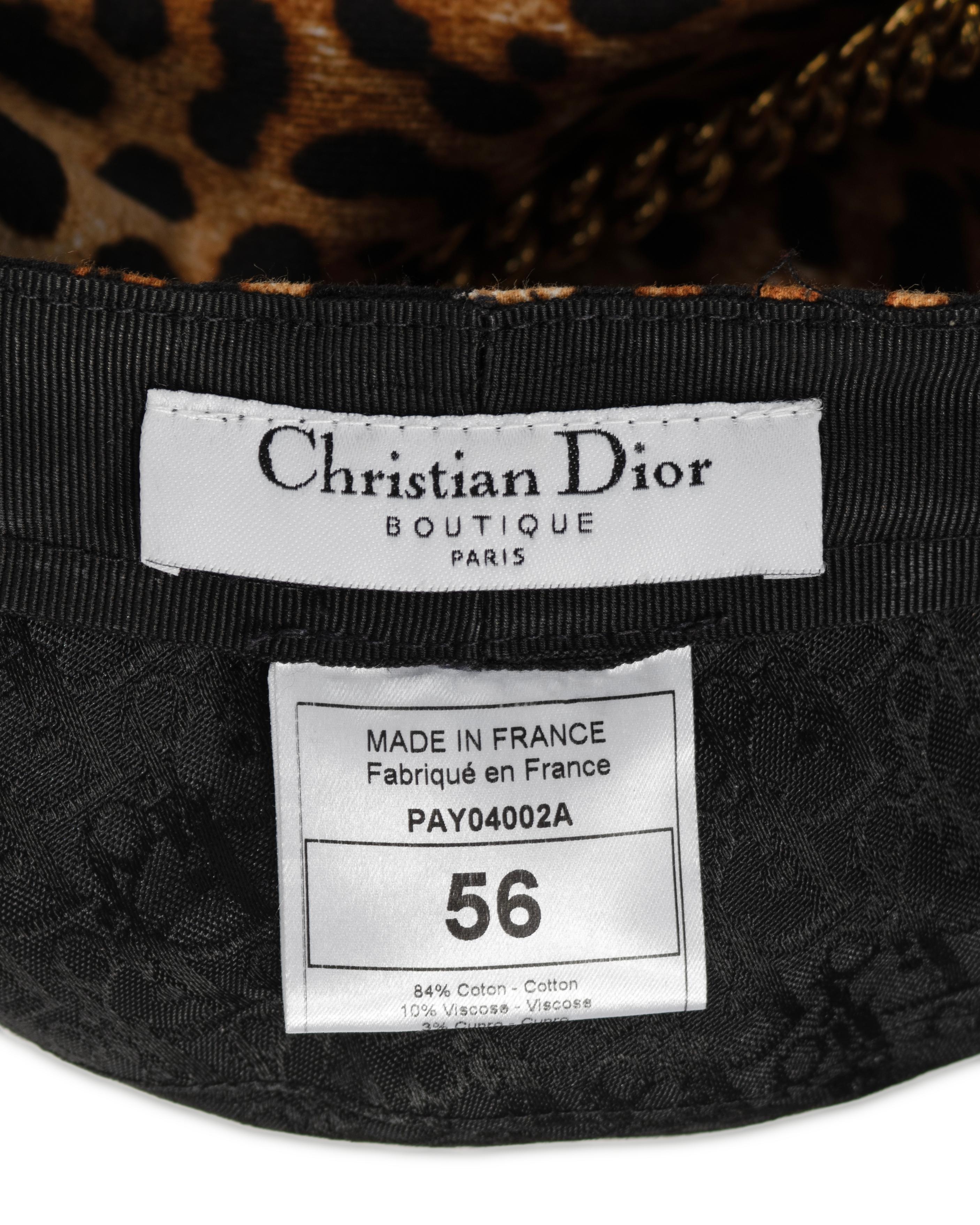 Christian Dior by John Galliano Leopard Print 'Gambler' Cap, fw 2004 For Sale 6