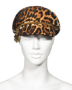 Christian Dior by John Galliano Leopard Print 'Gambler' Cap, fw 2004
