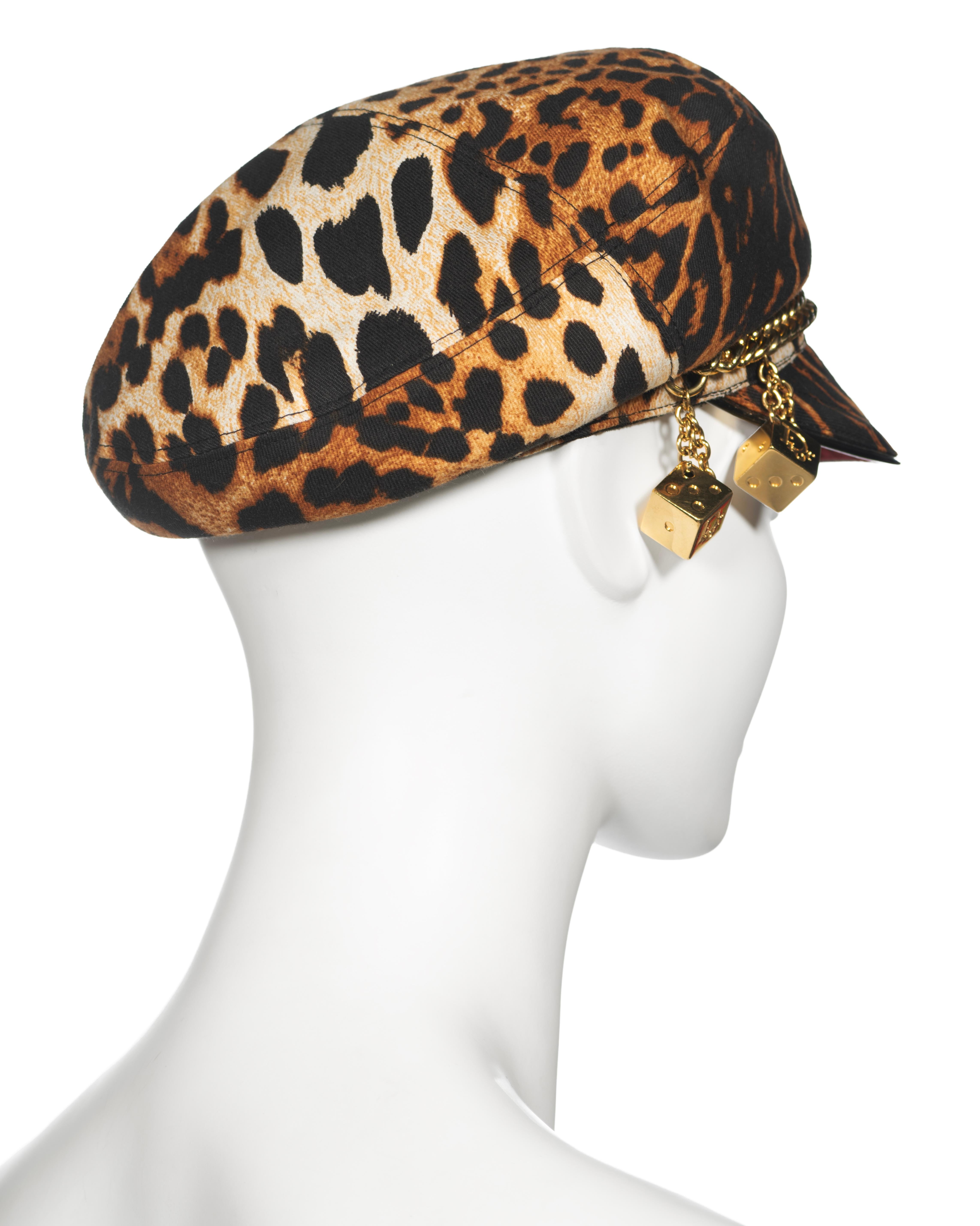 Christian Dior by John Galliano Leopard Print 'Gambler' Cap, fw 2004 For Sale 2