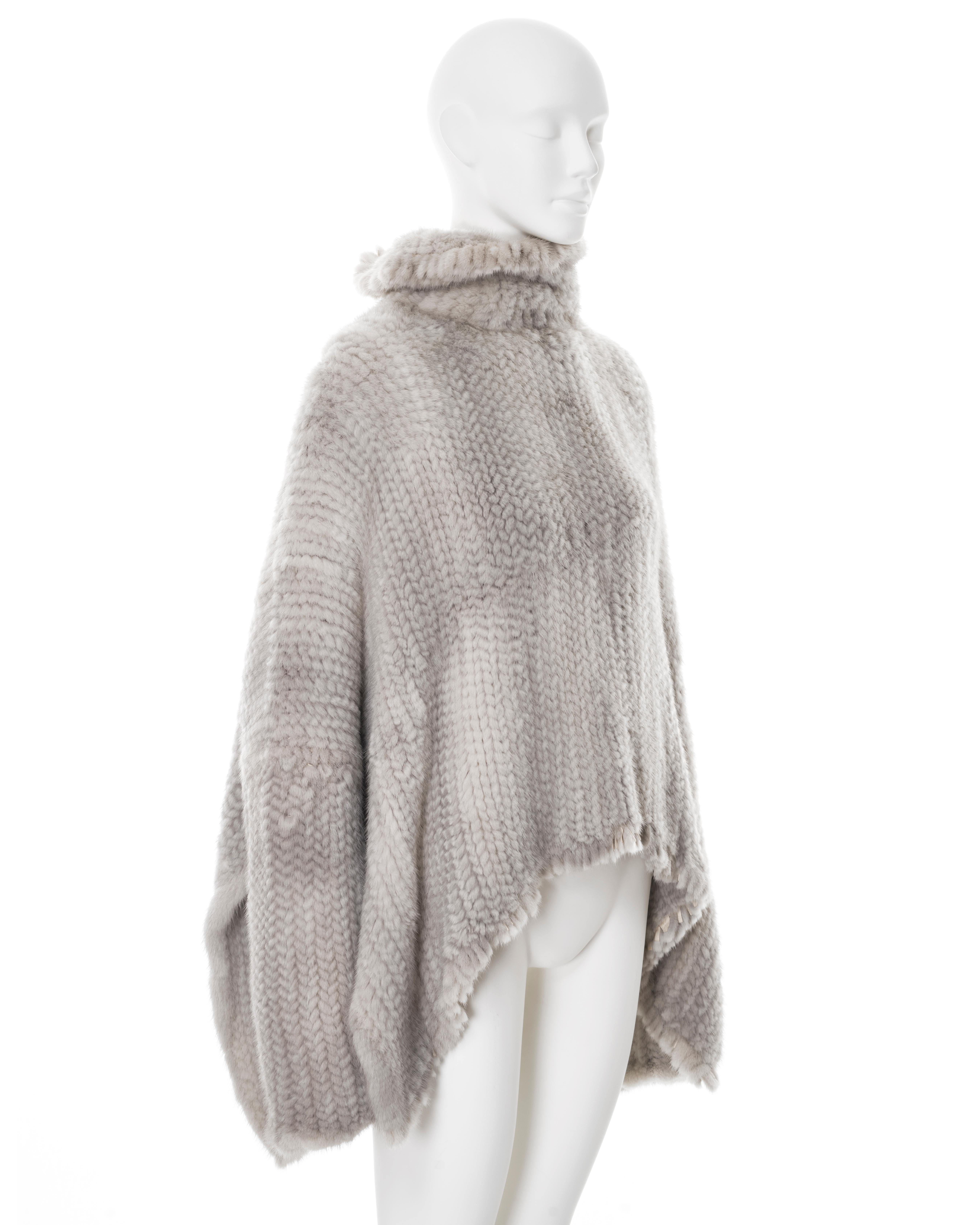 Christian Dior by John Galliano light grey knitted mink fur sweater, fw 2000 1