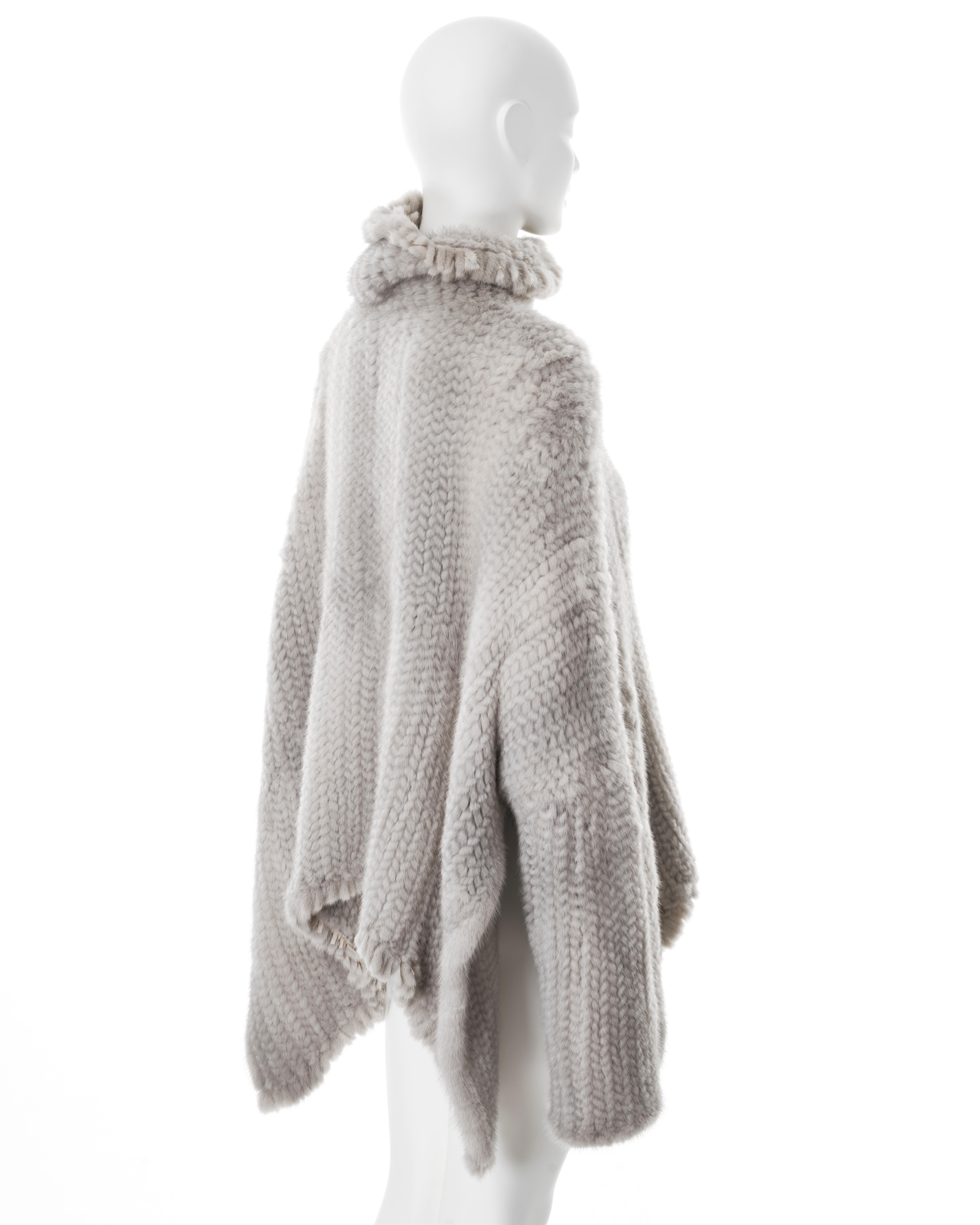 Christian Dior by John Galliano light grey knitted mink fur sweater, fw 2000 2
