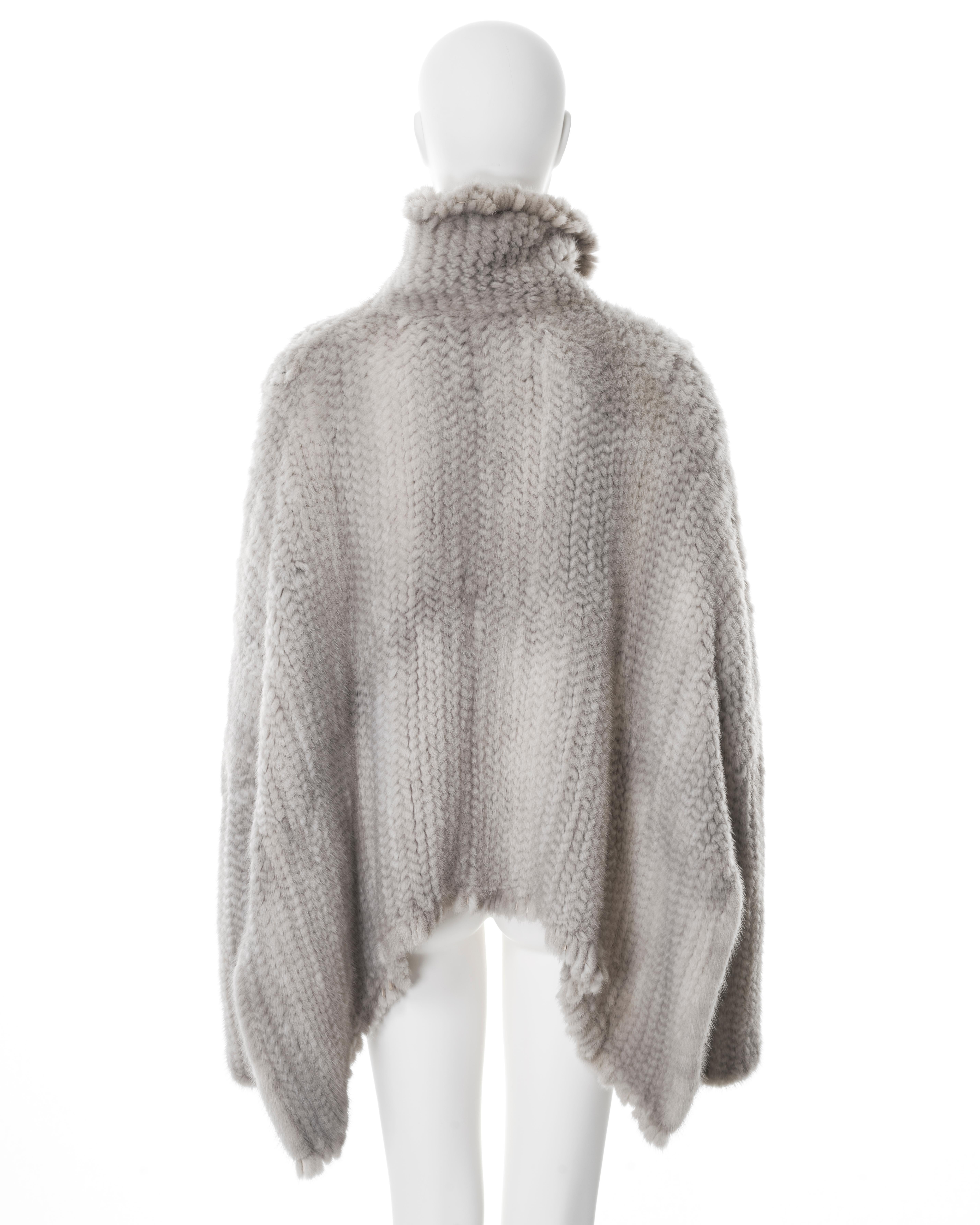 Christian Dior by John Galliano light grey knitted mink fur sweater, fw 2000 3