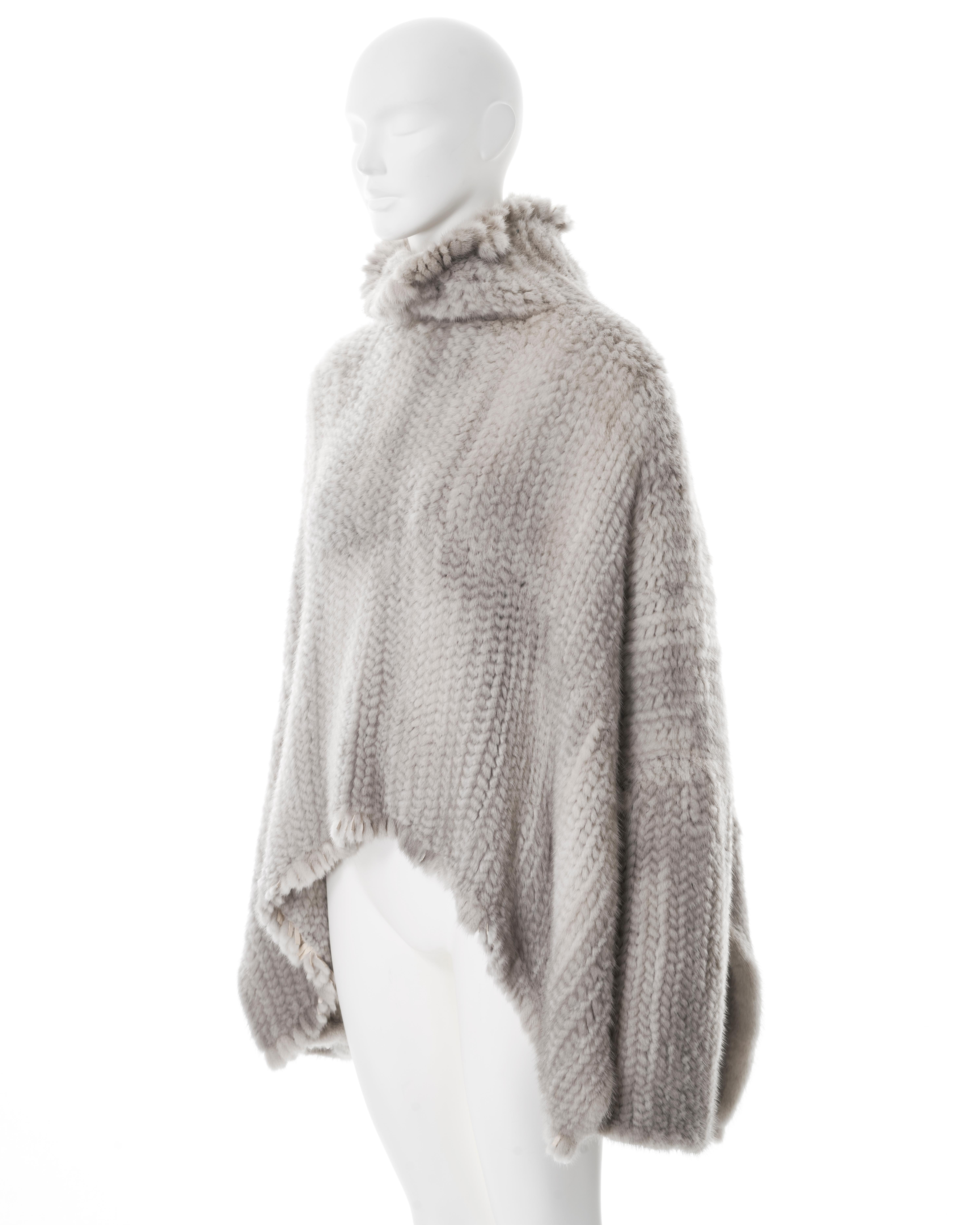 Christian Dior by John Galliano light grey knitted mink fur sweater, fw 2000 4