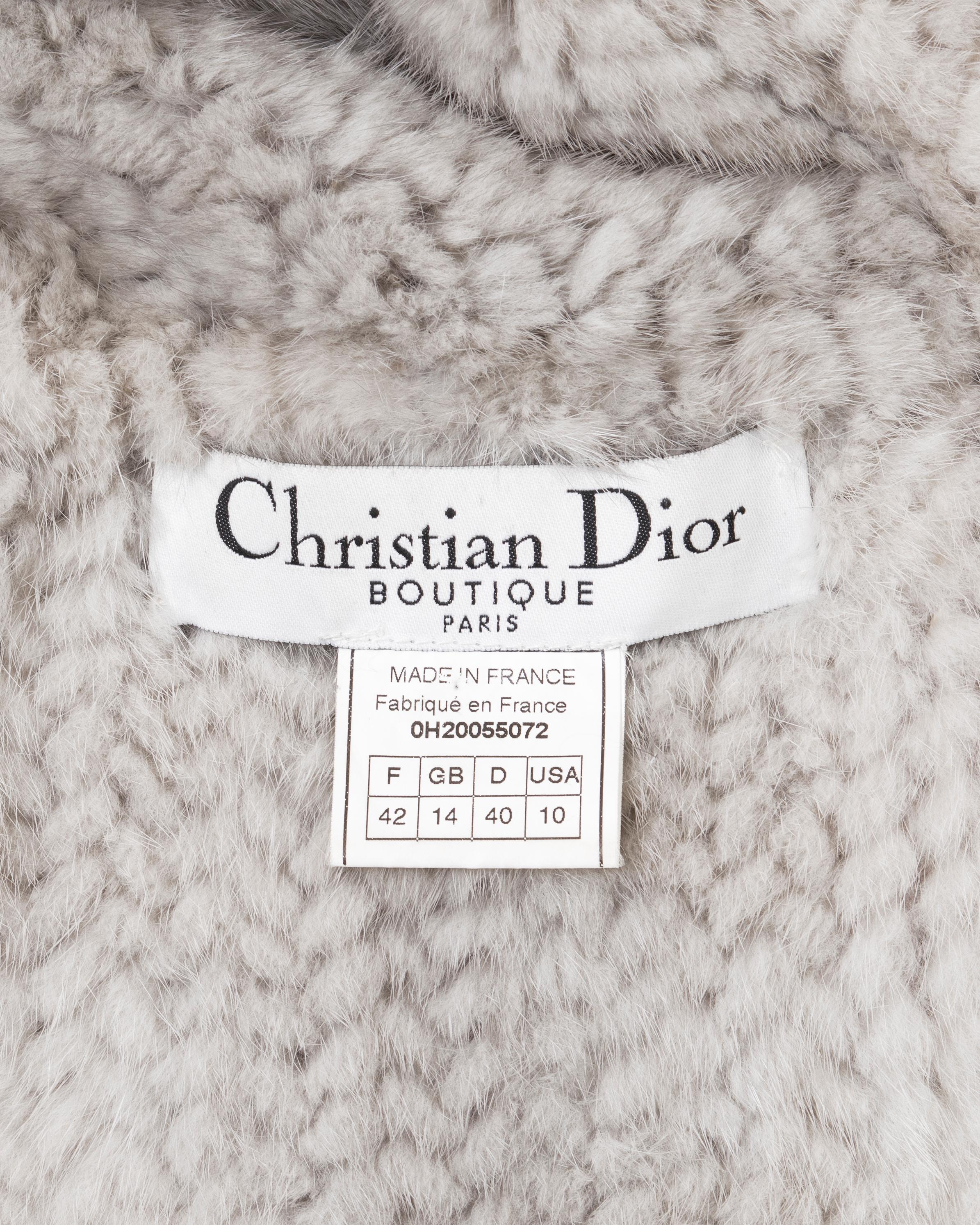 Christian Dior by John Galliano light grey knitted mink fur sweater, fw 2000 5