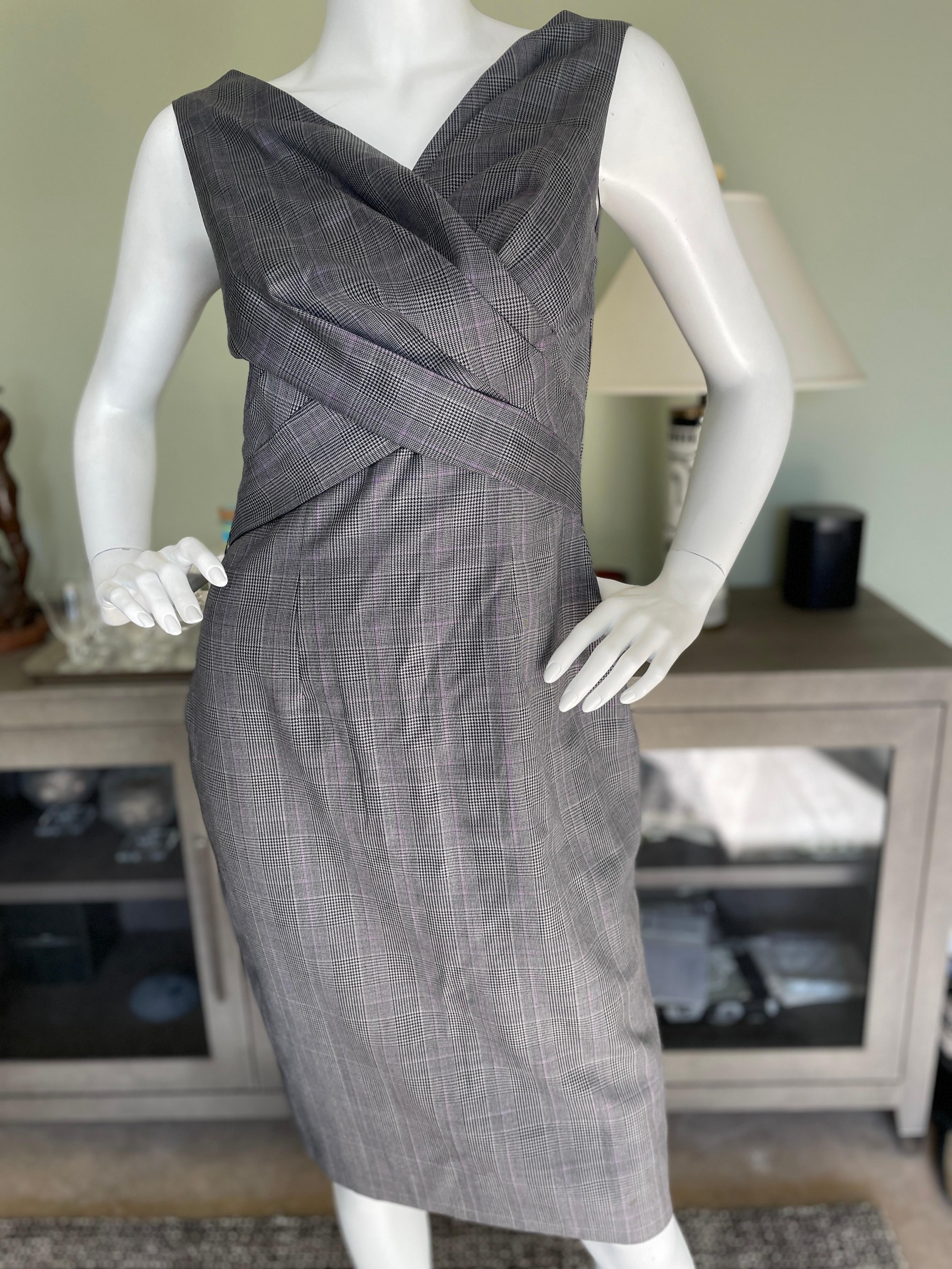 Christian Dior by John Galliano Lightweight Prince of Wales Plaid Day Dress In Excellent Condition In Cloverdale, CA
