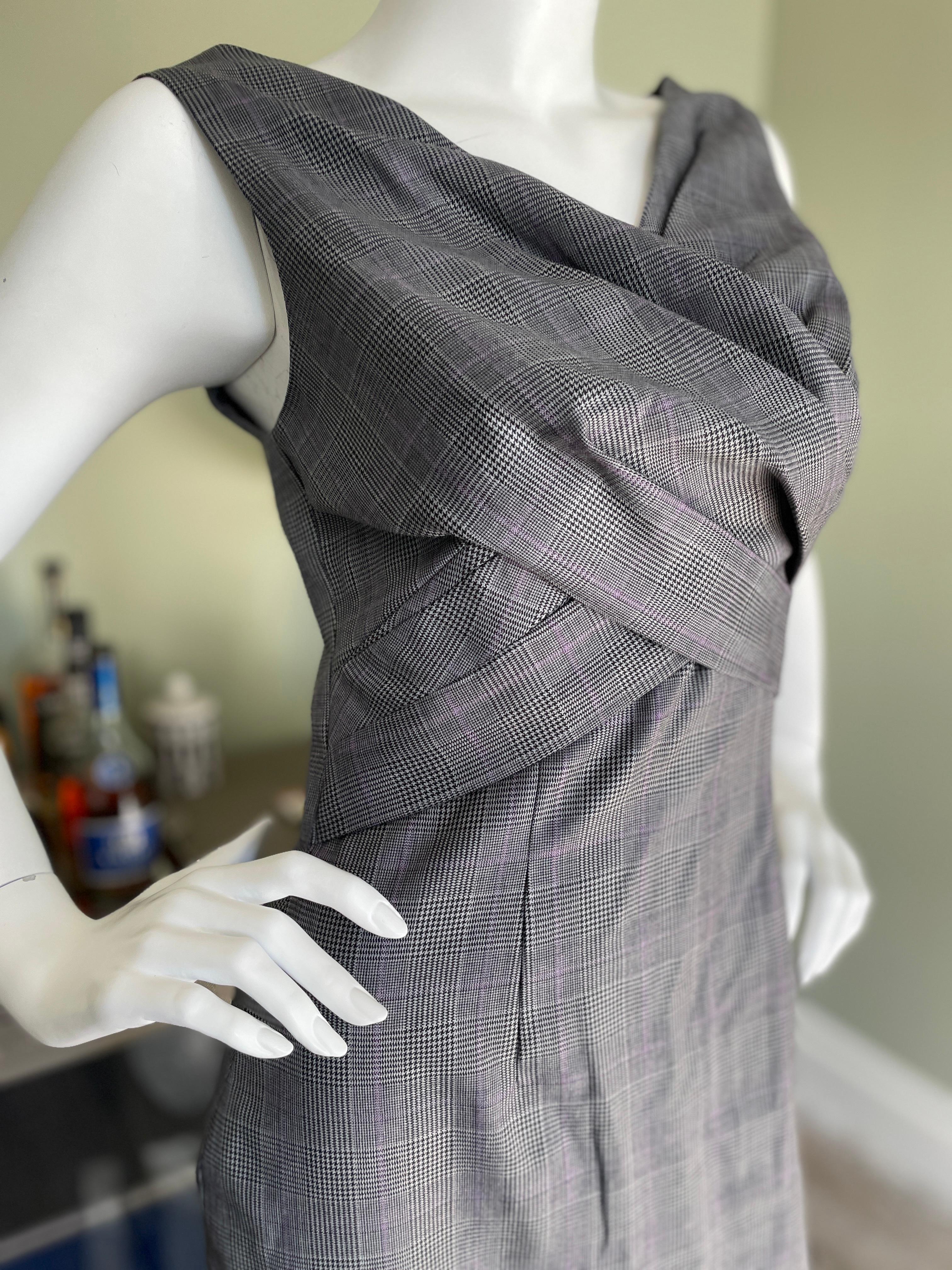 Christian Dior by John Galliano Lightweight Prince of Wales Plaid Day Dress 1