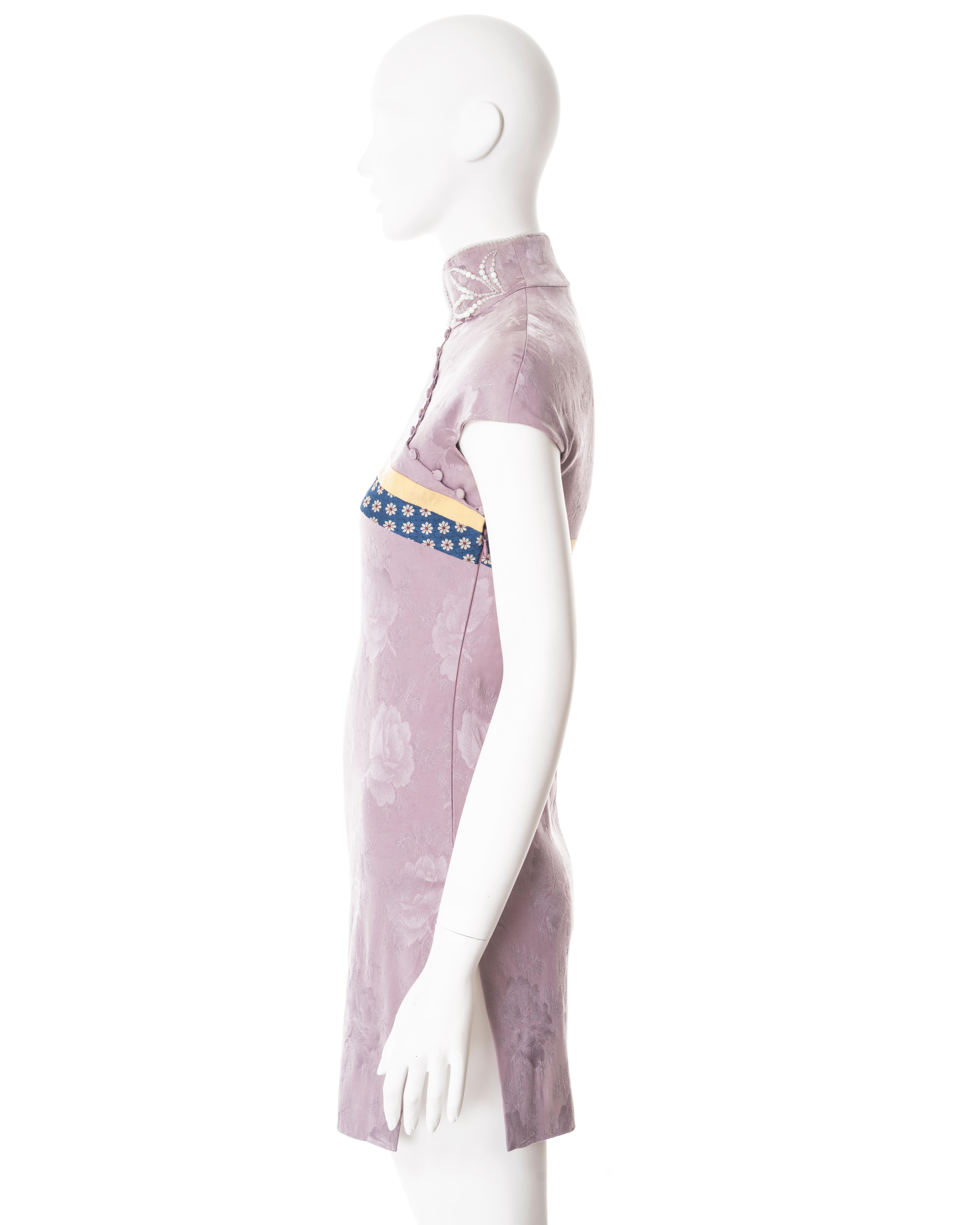 Christian Dior by John Galliano lilac floral silk damask mini dress, fw 1997 5