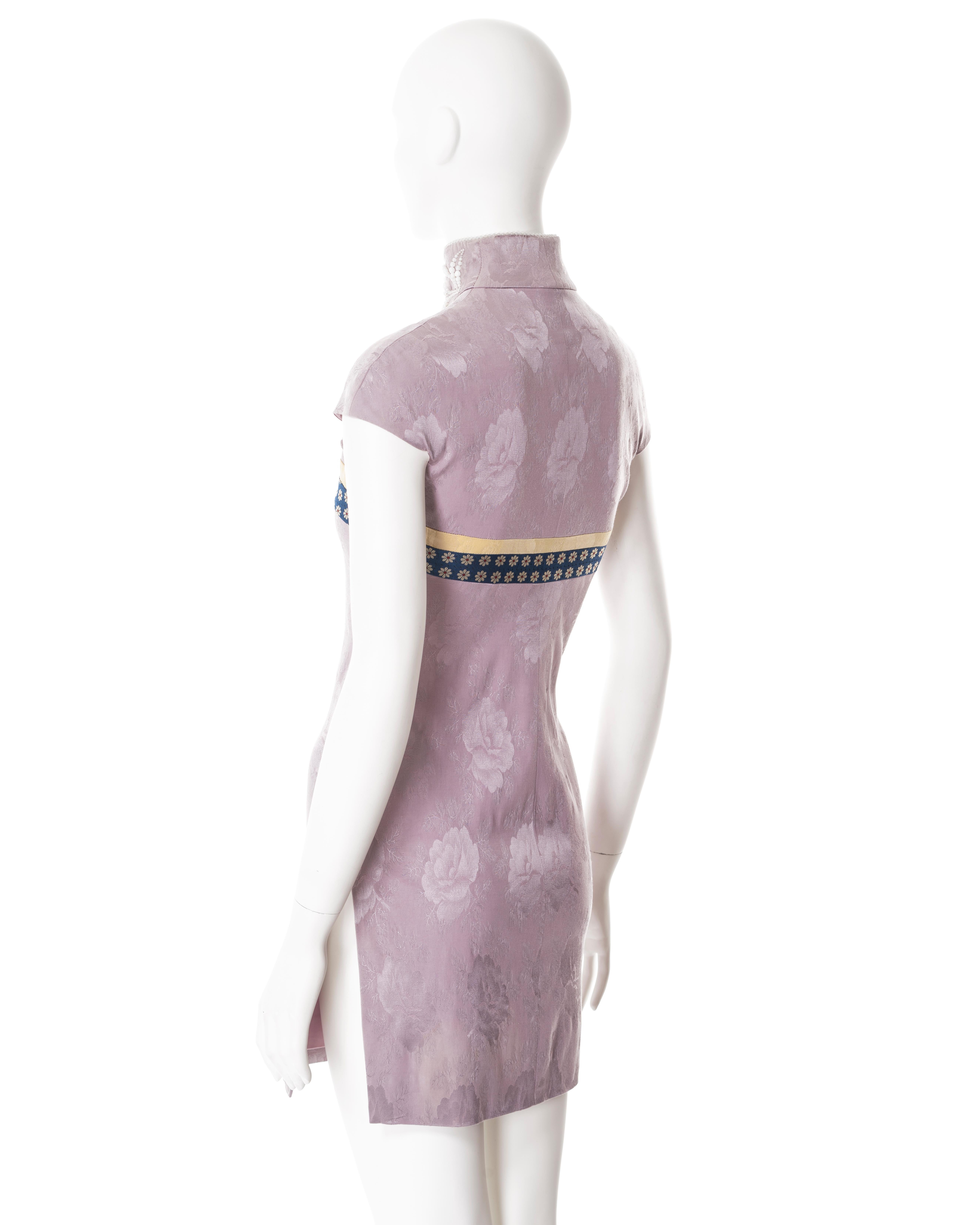 Christian Dior by John Galliano lilac floral silk damask mini dress, fw 1997 6