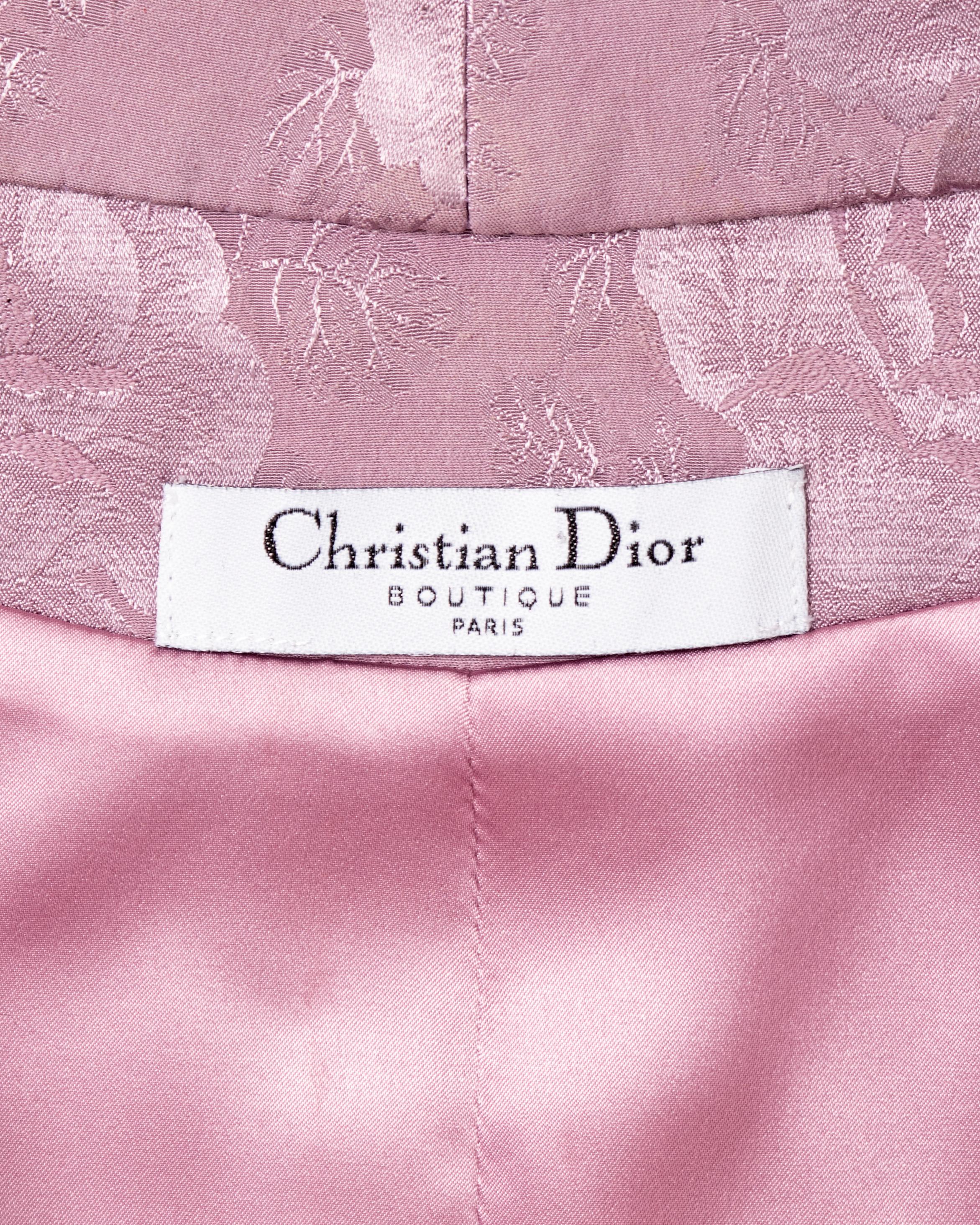 Christian Dior by John Galliano lilac floral silk damask mini dress, fw 1997 10