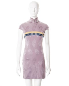 Christian Dior by John Galliano lilac floral silk damask mini dress, fw 1997
