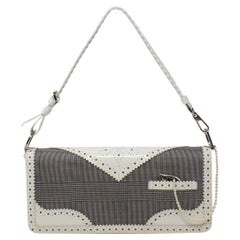 Christian Dior by John Galliano Limited Edition Grey Plaid Tuxedo Shoulder Bag