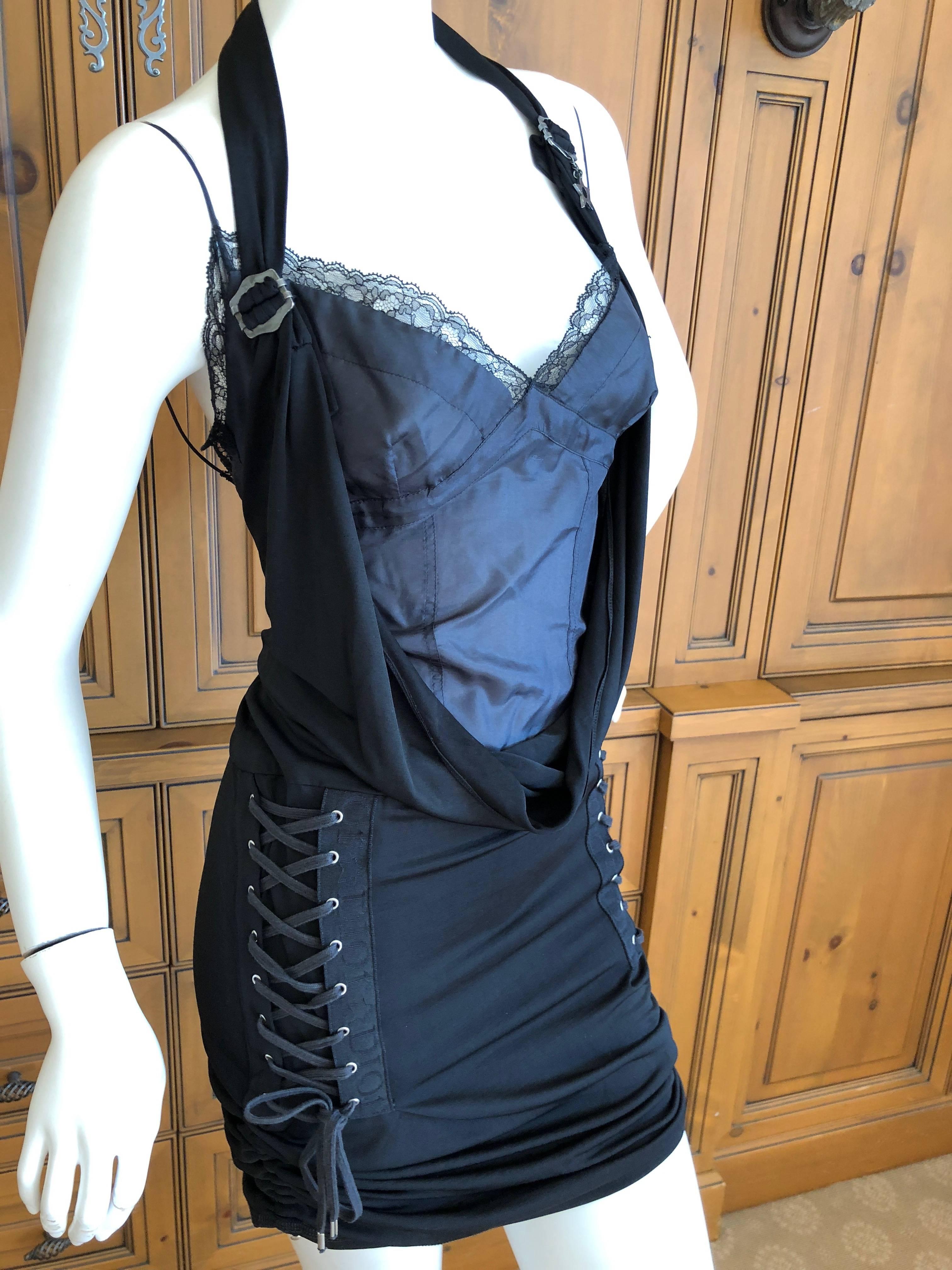 Christian Dior by John Galliano Lingerie Inspired Corset Laced Cocktail Dress In Excellent Condition In Cloverdale, CA