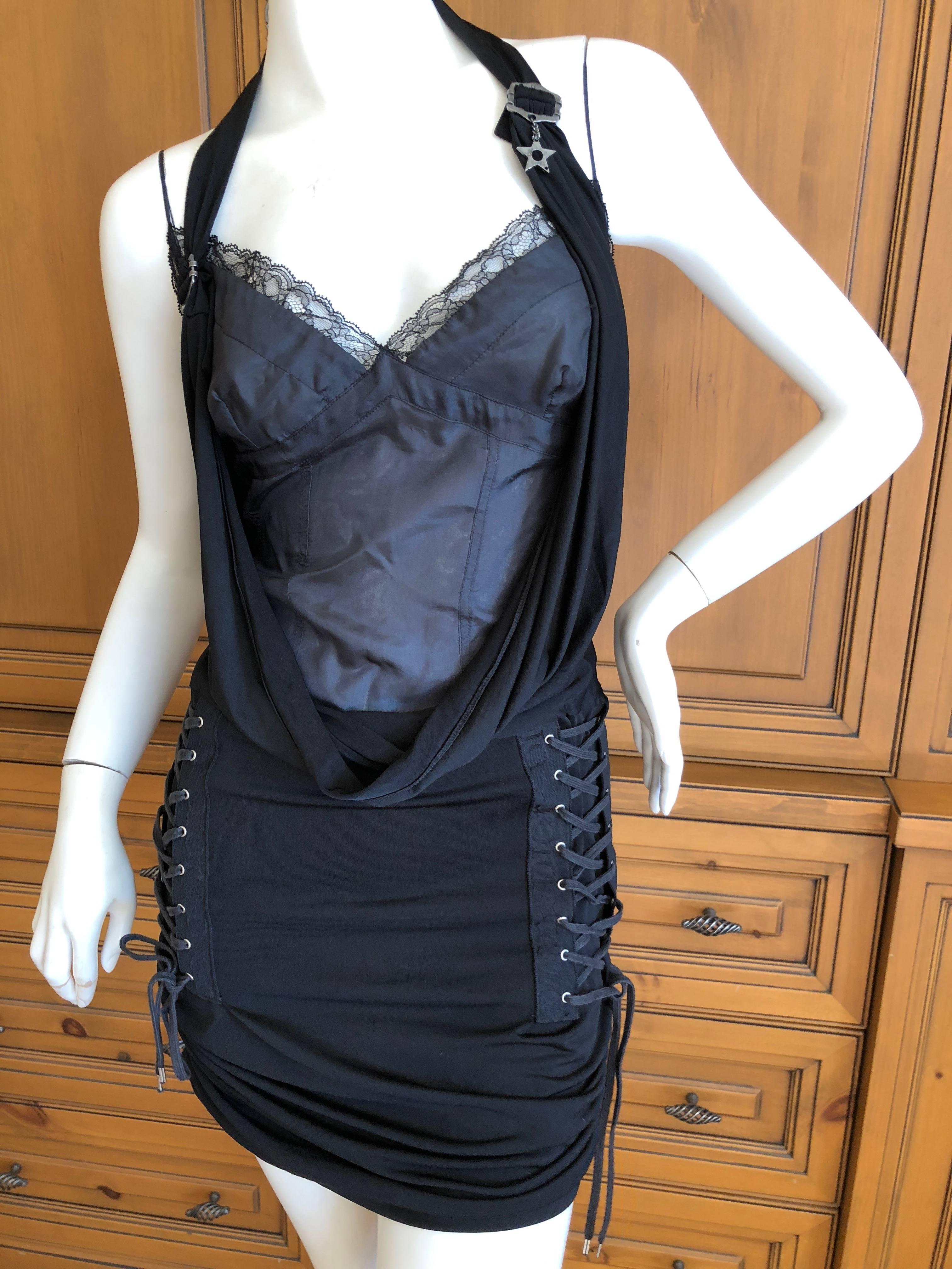 Christian Dior by John Galliano Lingerie Inspired Corset Laced Cocktail Dress 1