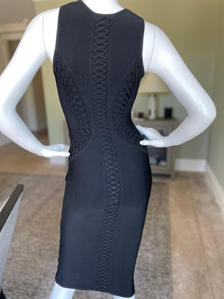 Christian Dior by John Galliano Little Black Dress with Corset Lacing Details. For Sale 2