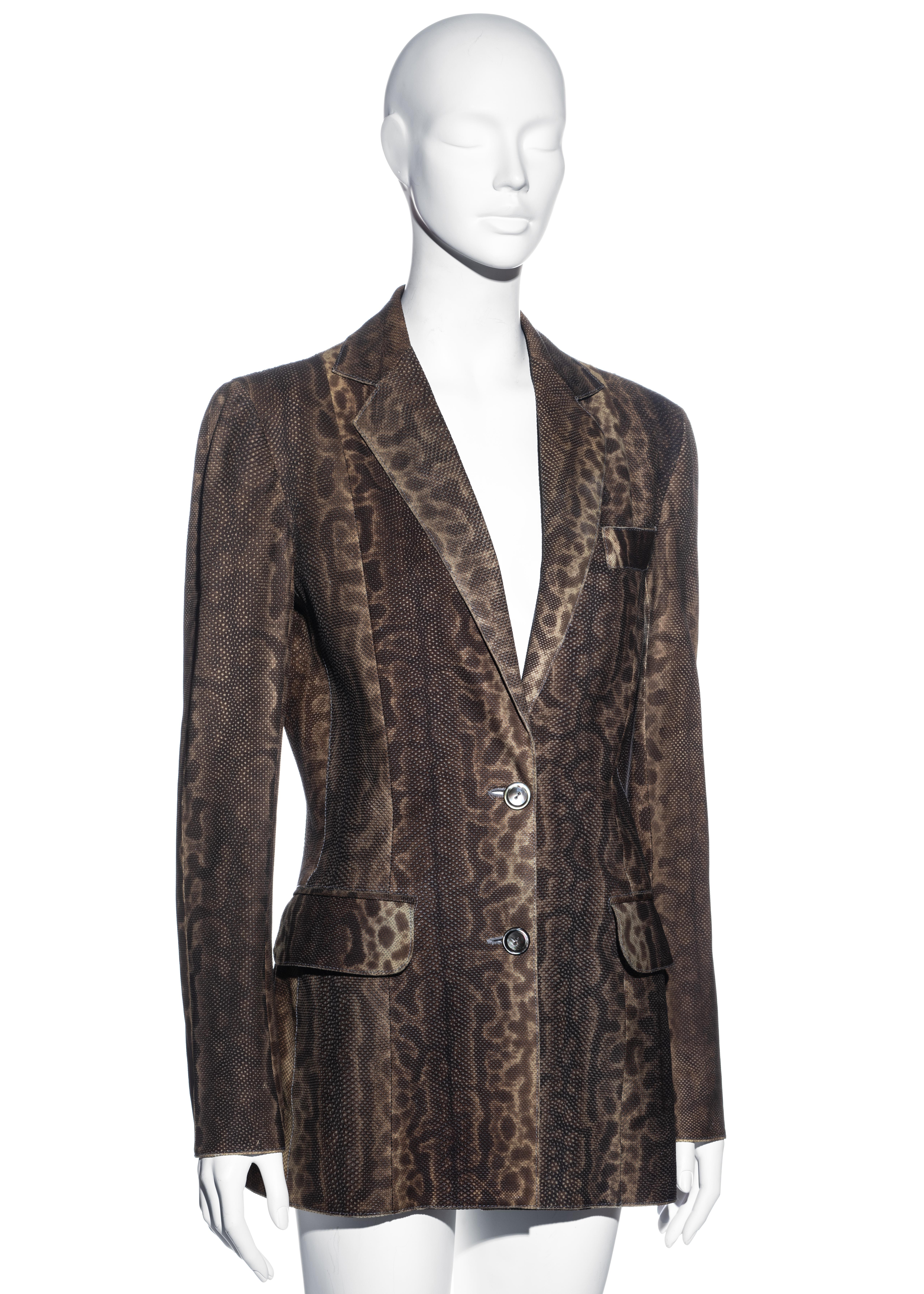 Veste blazer en peau de lézard Christian Dior par John Galliano, automne-hiver 2002 Bon état - En vente à London, GB