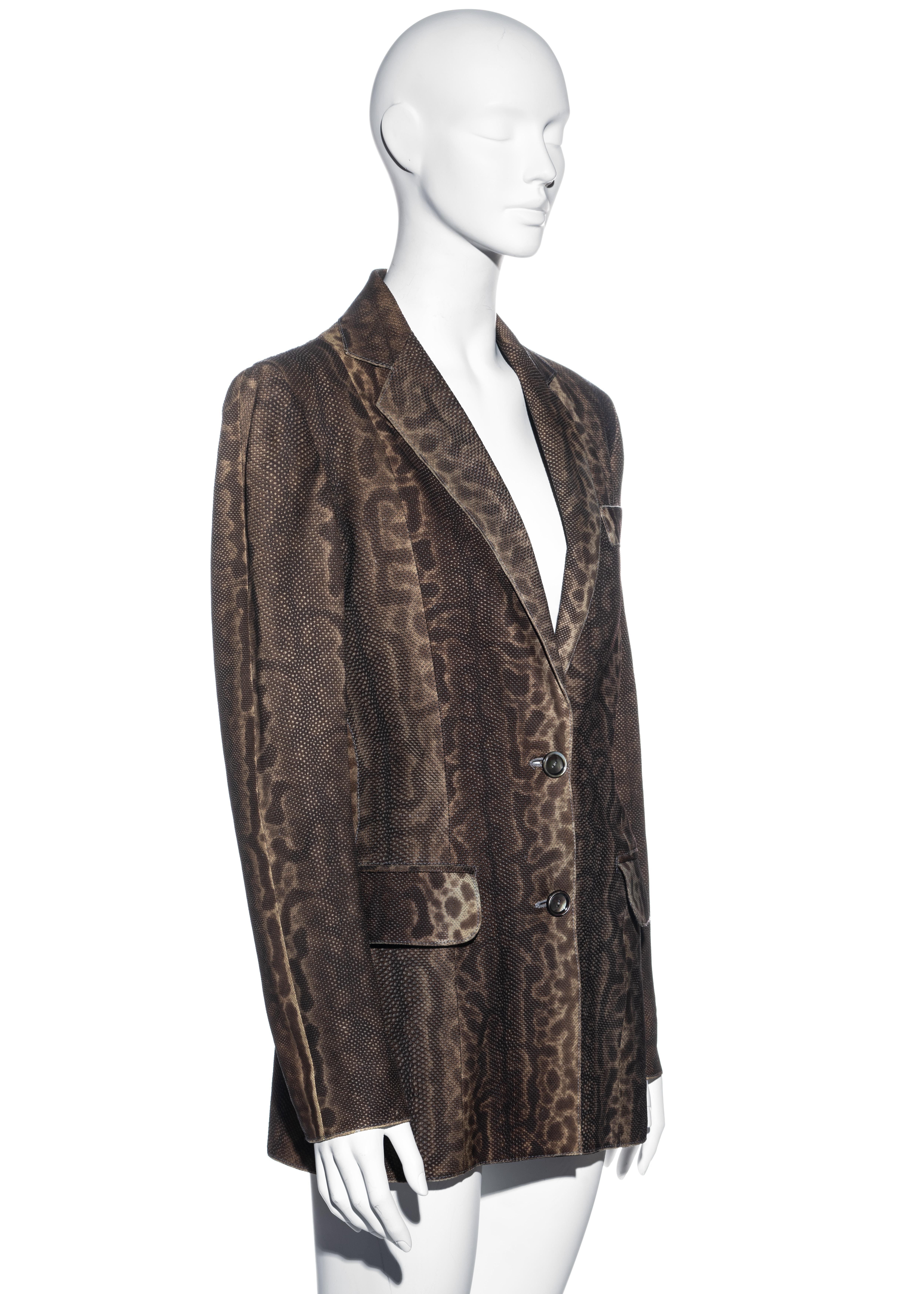 Veste blazer en peau de lézard Christian Dior par John Galliano, automne-hiver 2002 en vente 1