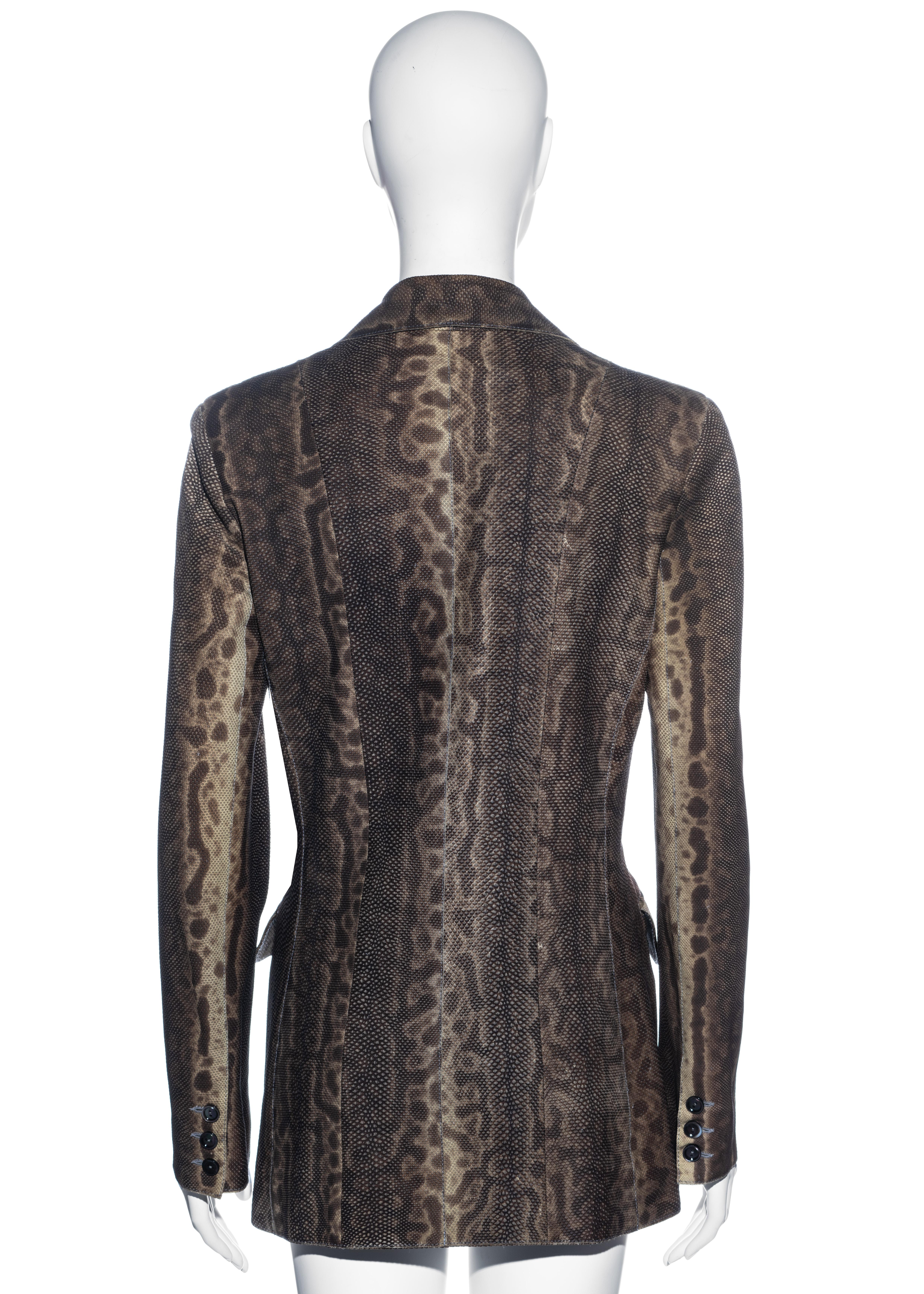 Christian Dior by John Galliano lizard skin blazer jacket, fw 2002 In Good Condition For Sale In London, GB