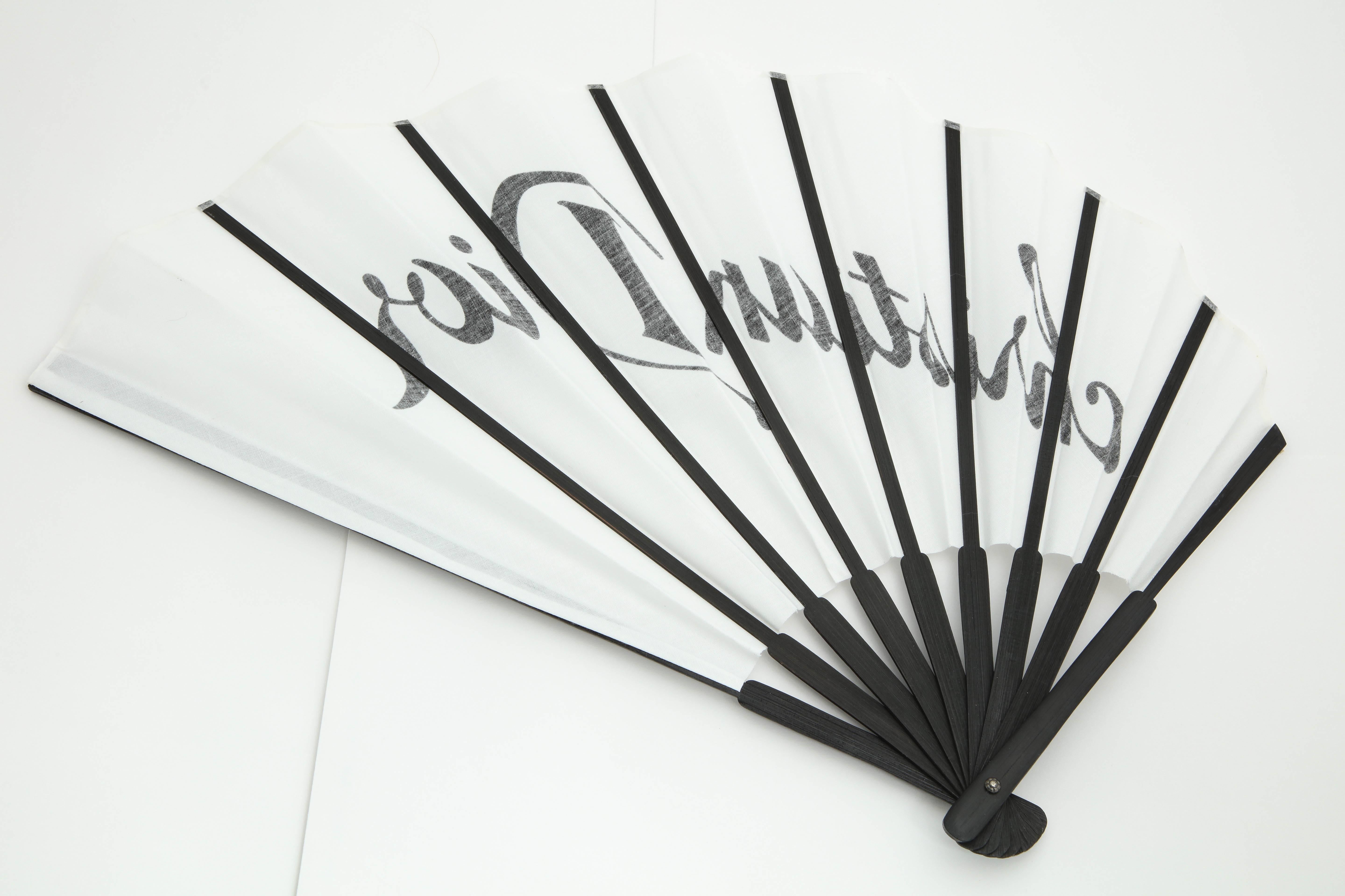 Christian Dior by John Galliano Logo Fan  In New Condition For Sale In Chicago, IL