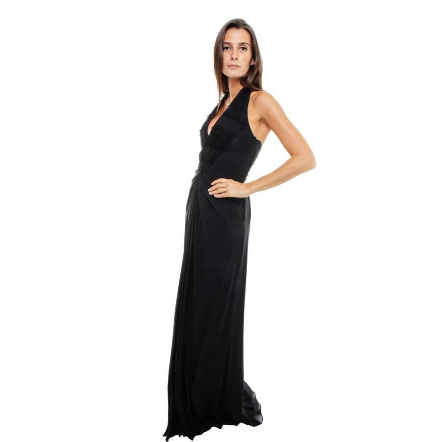 CHRISTIAN DIOR by John Galliano Long Dress in Black Silk Size 36FR For ...