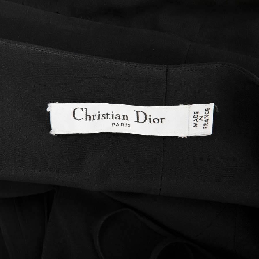 CHRISTIAN DIOR by John Galliano Long Dress in Black Silk Size 36FR For Sale 2