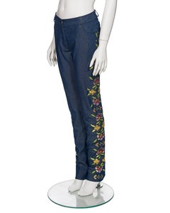 Christian Dior by John Galliano Lurex Denim Embellished Skinny Jeans, SS 2002