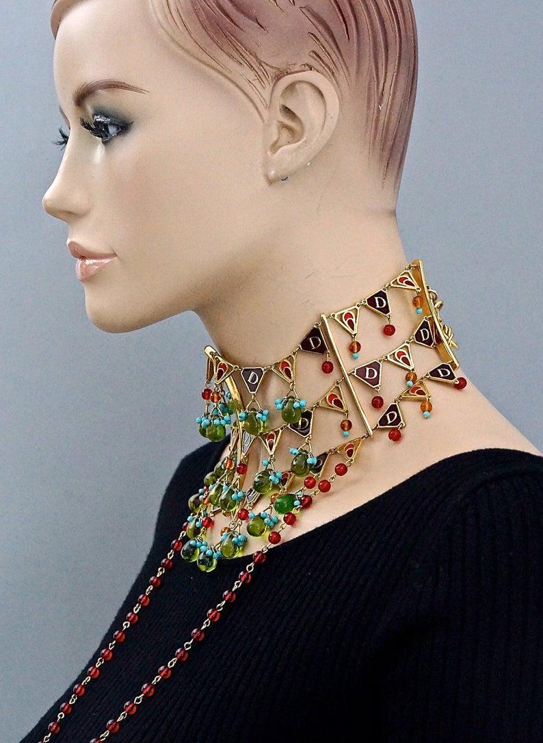 CHRISTIAN DIOR by John Galliano Maasai Poured Glass Choker Necklace For  Sale at 1stDibs | massai dior