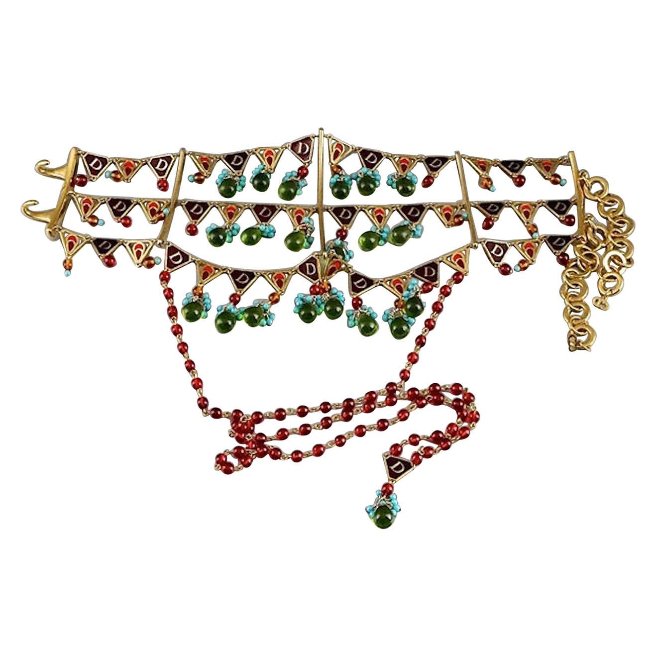 CHRISTIAN DIOR by John Galliano Maasai Poured Glass Choker Necklace at ...