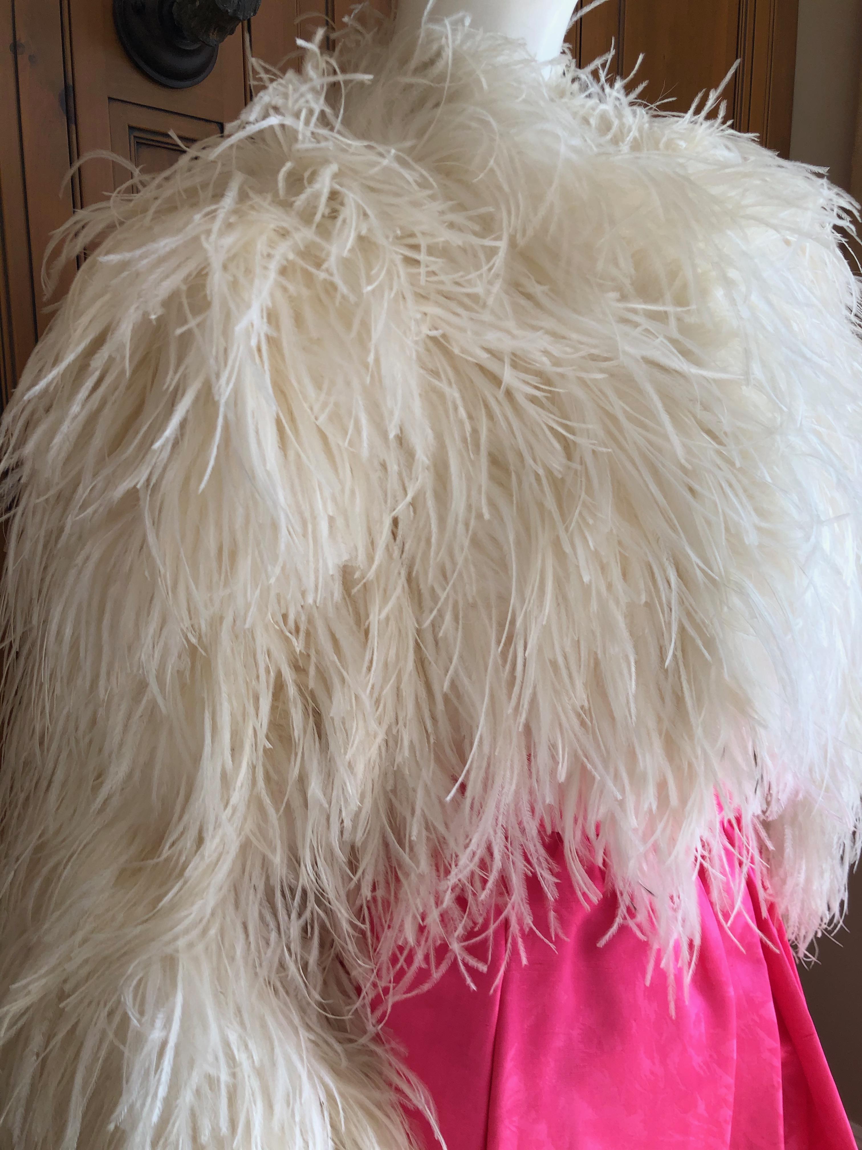 Christian Dior by John Galliano Maison Lemarie Ostrich Plume Silk Jacket In Excellent Condition For Sale In Cloverdale, CA