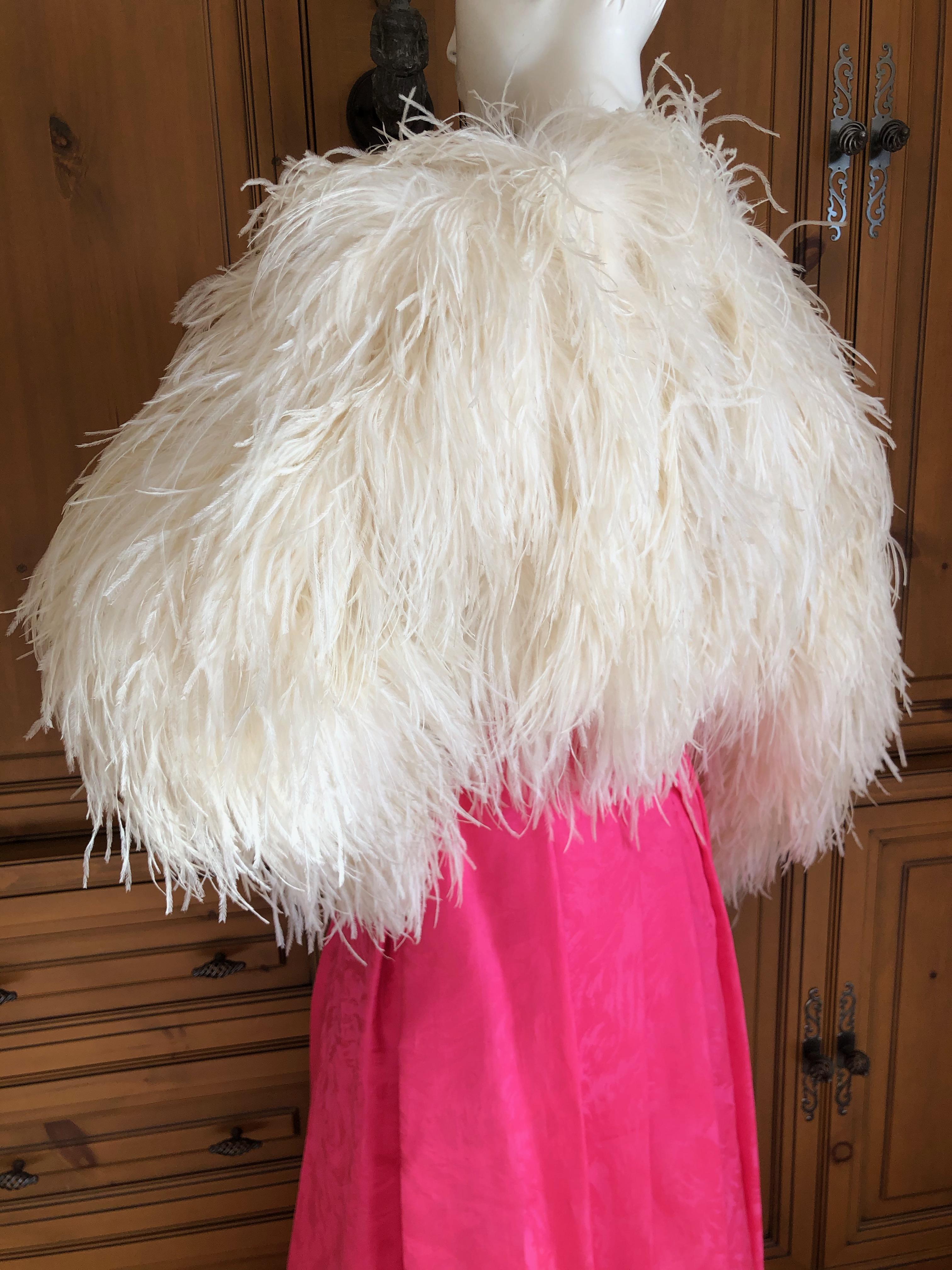 Women's Christian Dior by John Galliano Maison Lemarie Ostrich Plume Silk Jacket For Sale