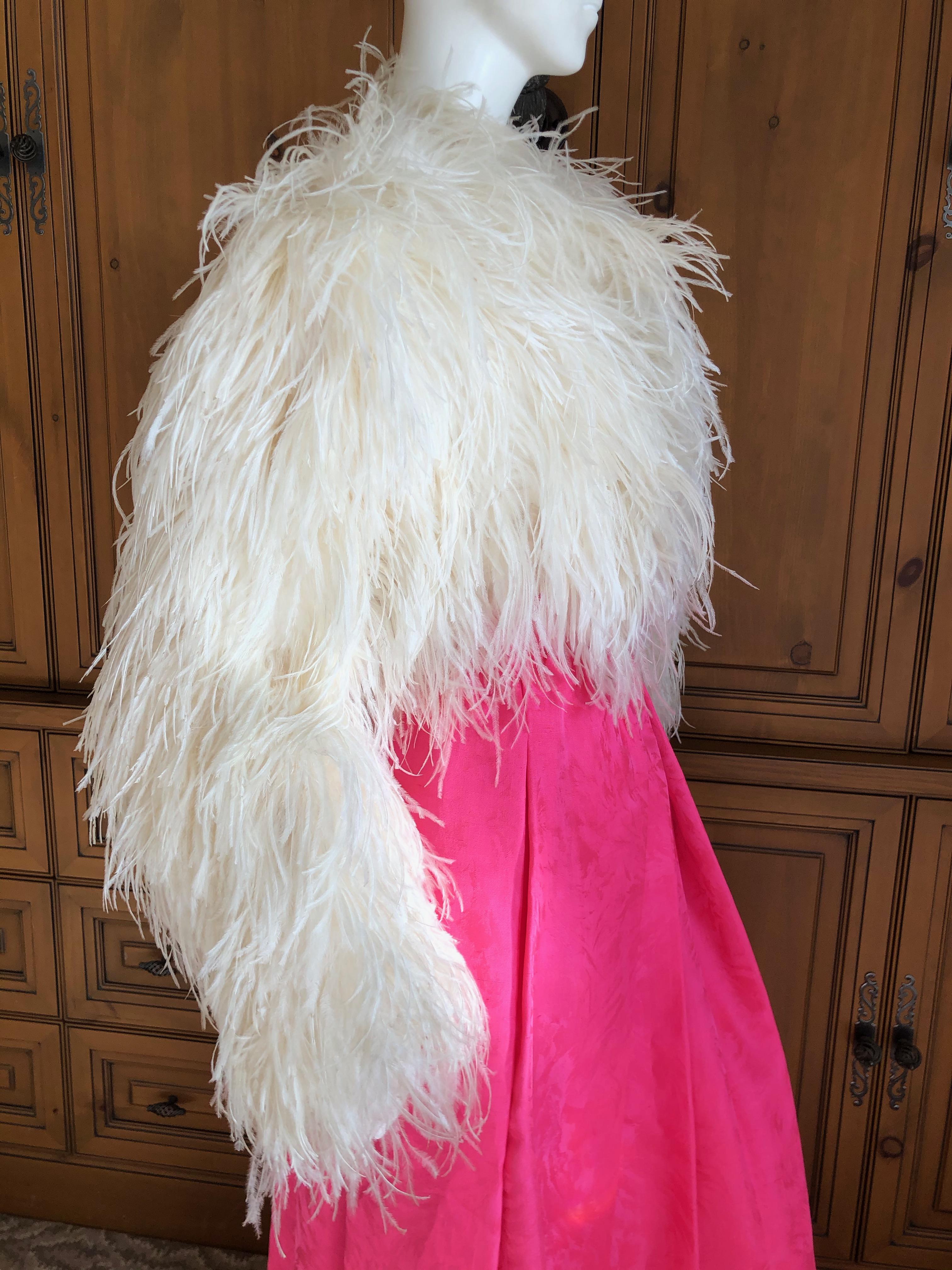 Christian Dior by John Galliano Maison Lemarie Ostrich Plume Silk Jacket For Sale 1