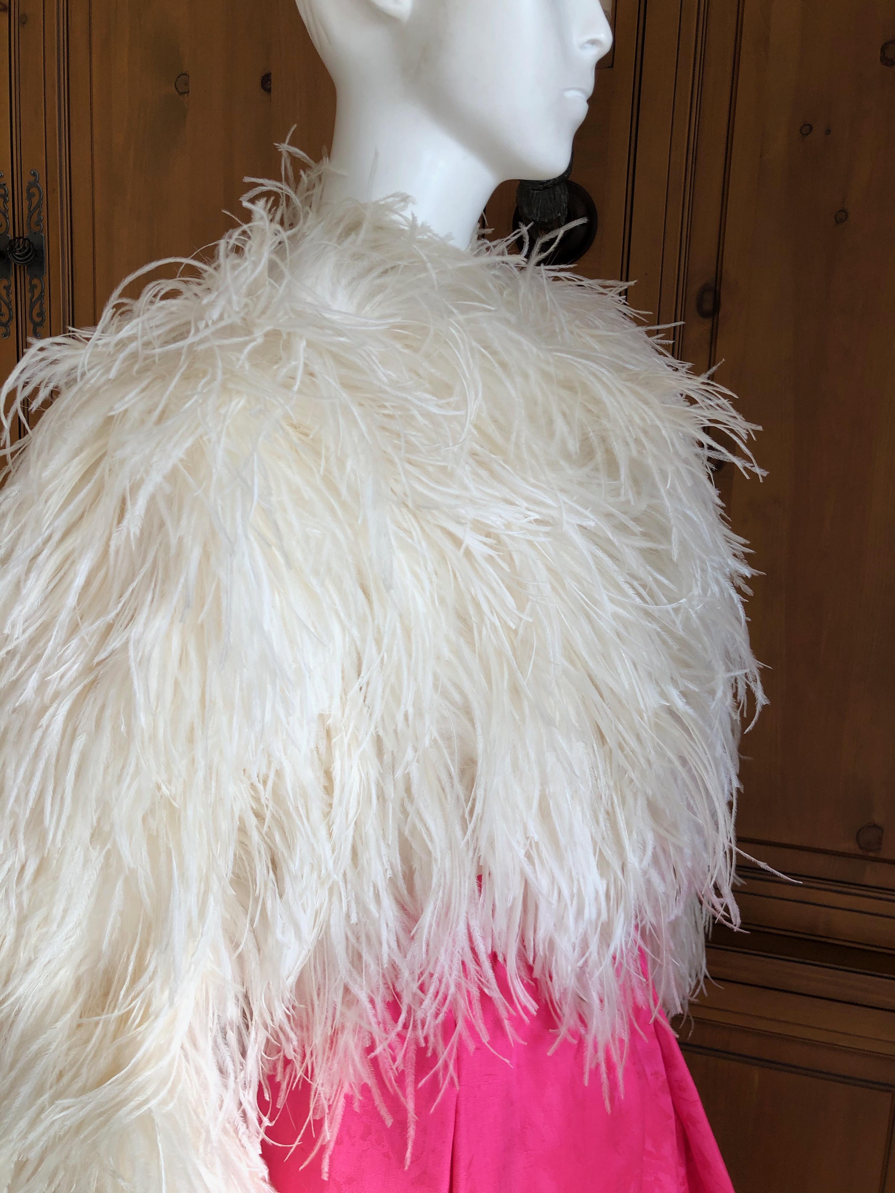 Christian Dior by John Galliano Maison Lemarie Ostrich Plume Silk Jacket For Sale 2