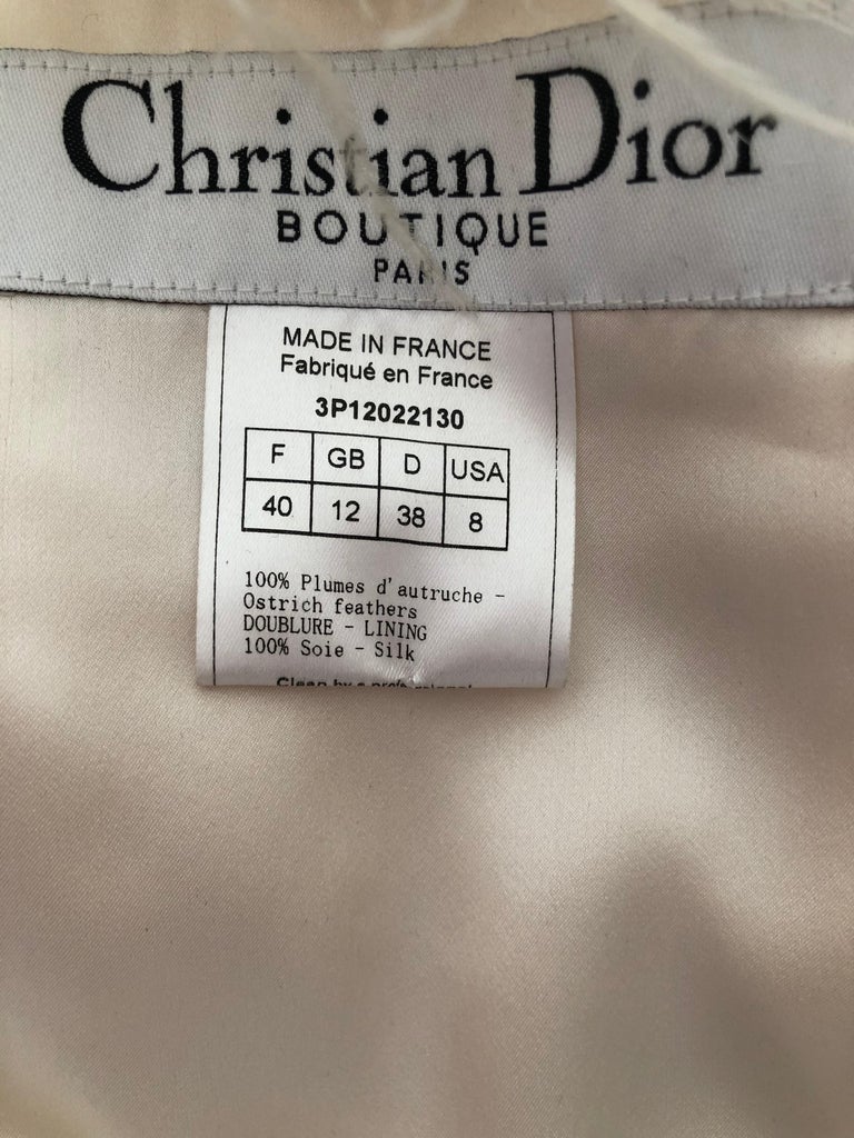 Christian Dior by John Galliano Maison Lemarie Ostrich Plume Silk ...