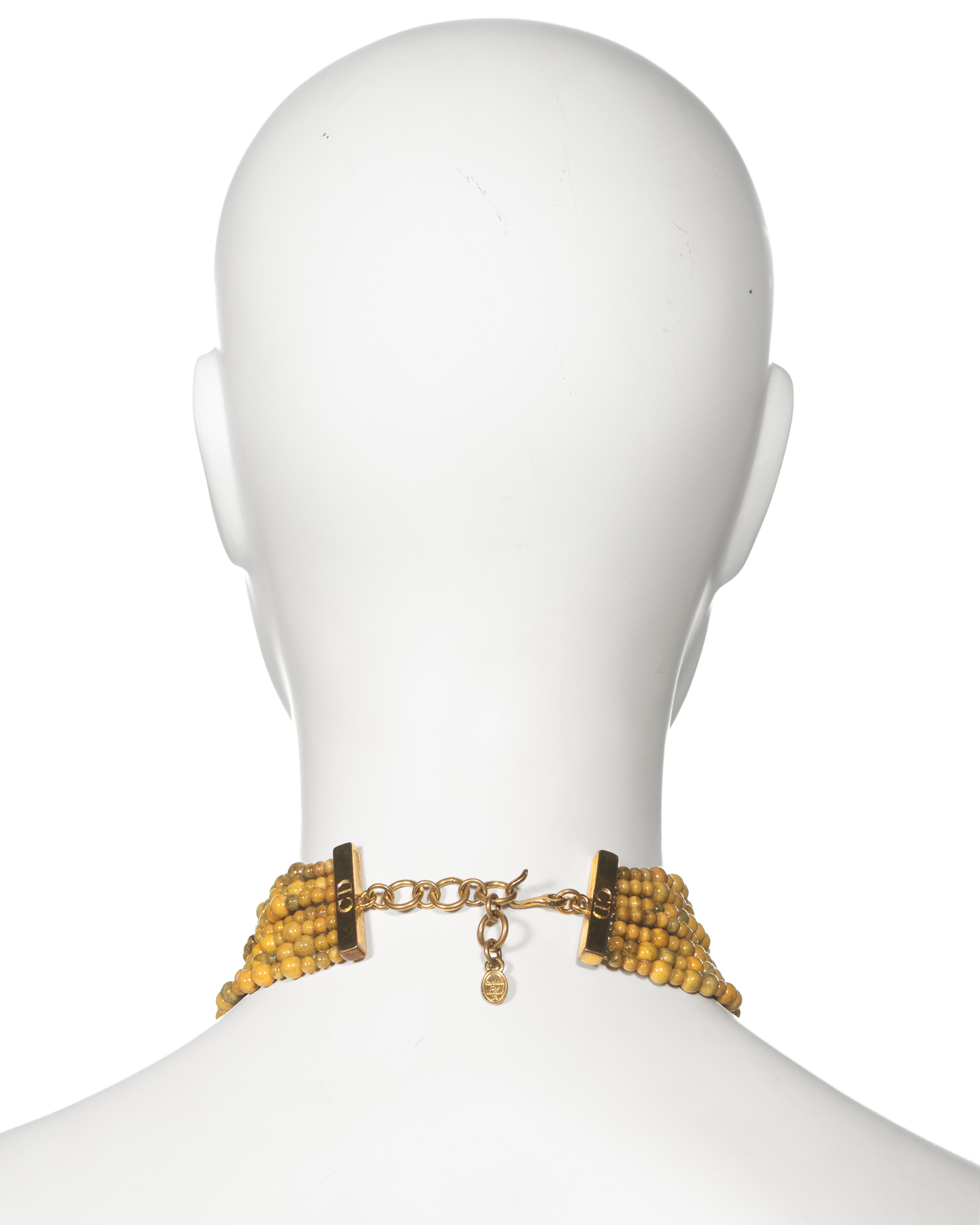 Christian Dior by John Galliano Marbled Glass Bead Choker Necklace, c. 1998 For Sale 7