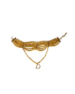 Christian Dior by John Galliano Marbled Glass Bead Choker Necklace, c. 1998