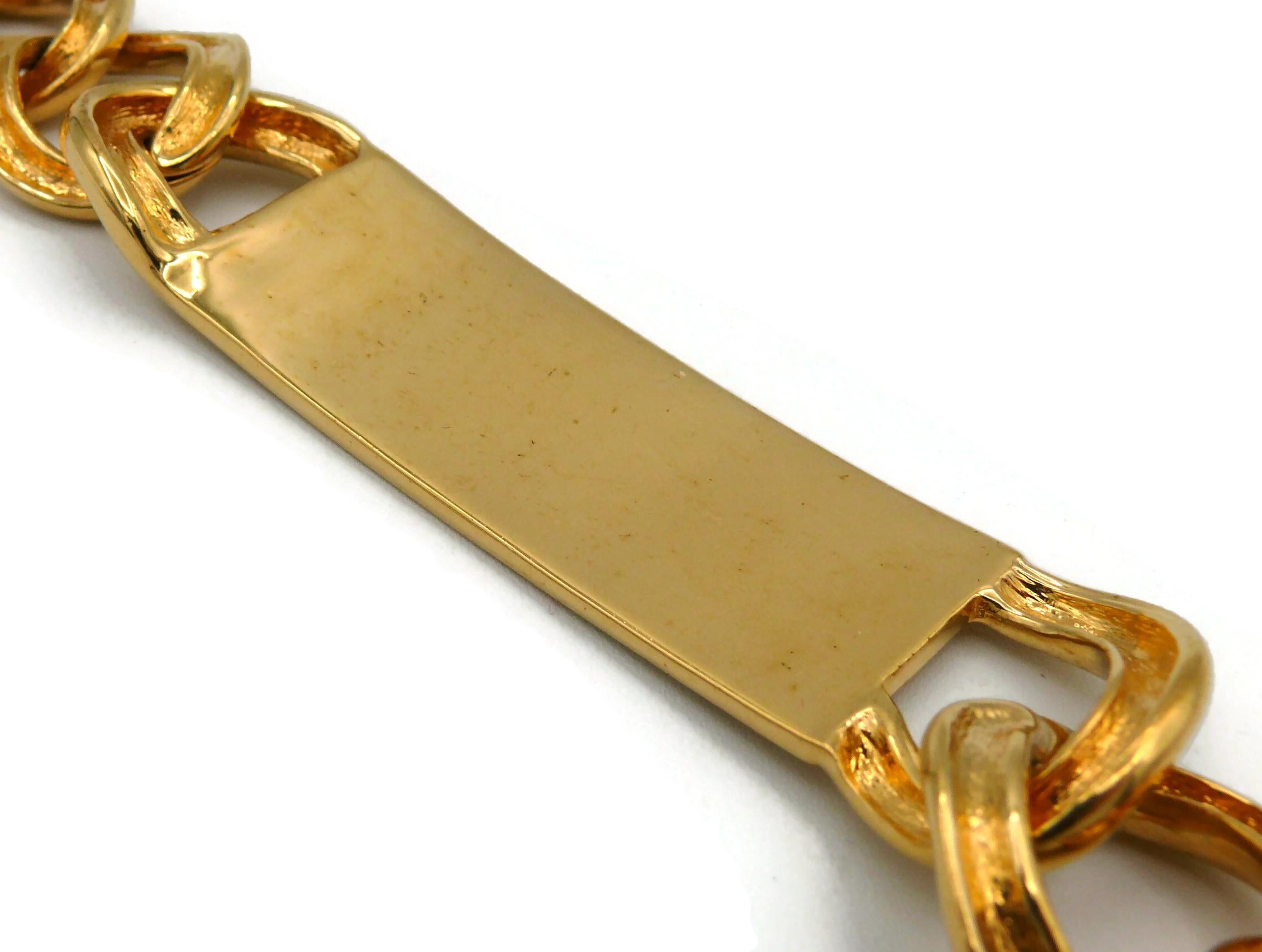 CHRISTIAN DIOR by JOHN GALLIANO Massives Goldfarbene ID-Tag-Halskette mit Kette, 2000 im Angebot 15