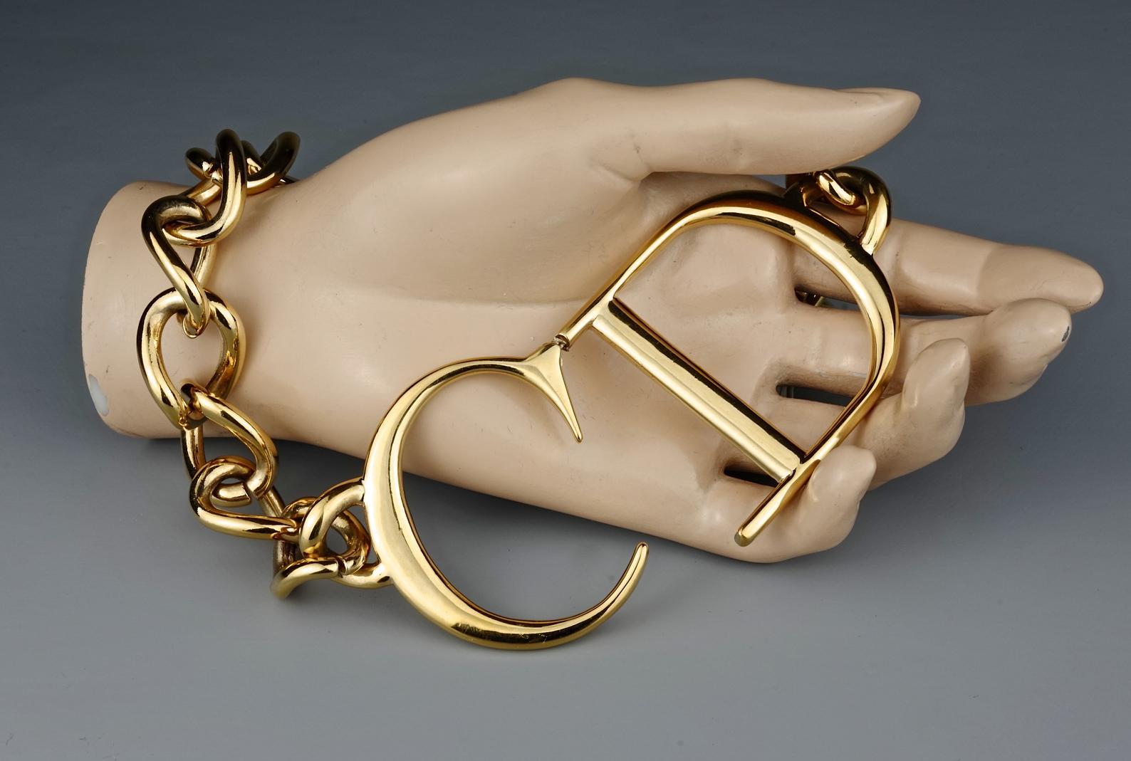 CHRISTIAN DIOR by John Galliano Massive Logo Monogram Chain Necklace 1