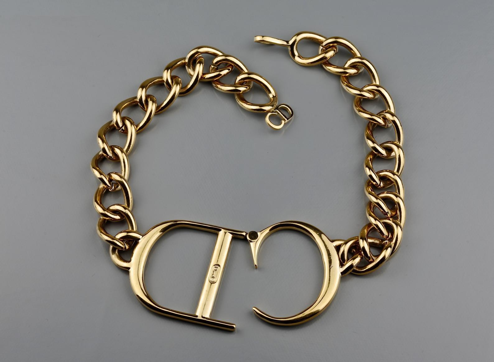 CHRISTIAN DIOR by John Galliano Massive Logo Monogram Chain Necklace 2
