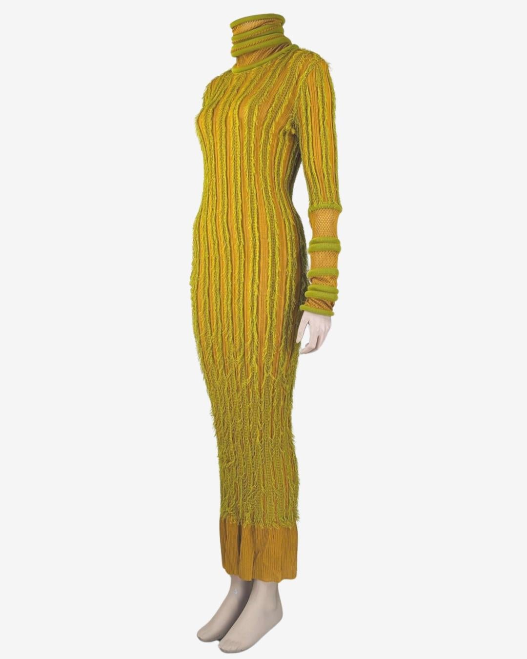 Brown Christian Dior by John Galliano Maxi Knit Dress fall/winter 1999 For Sale