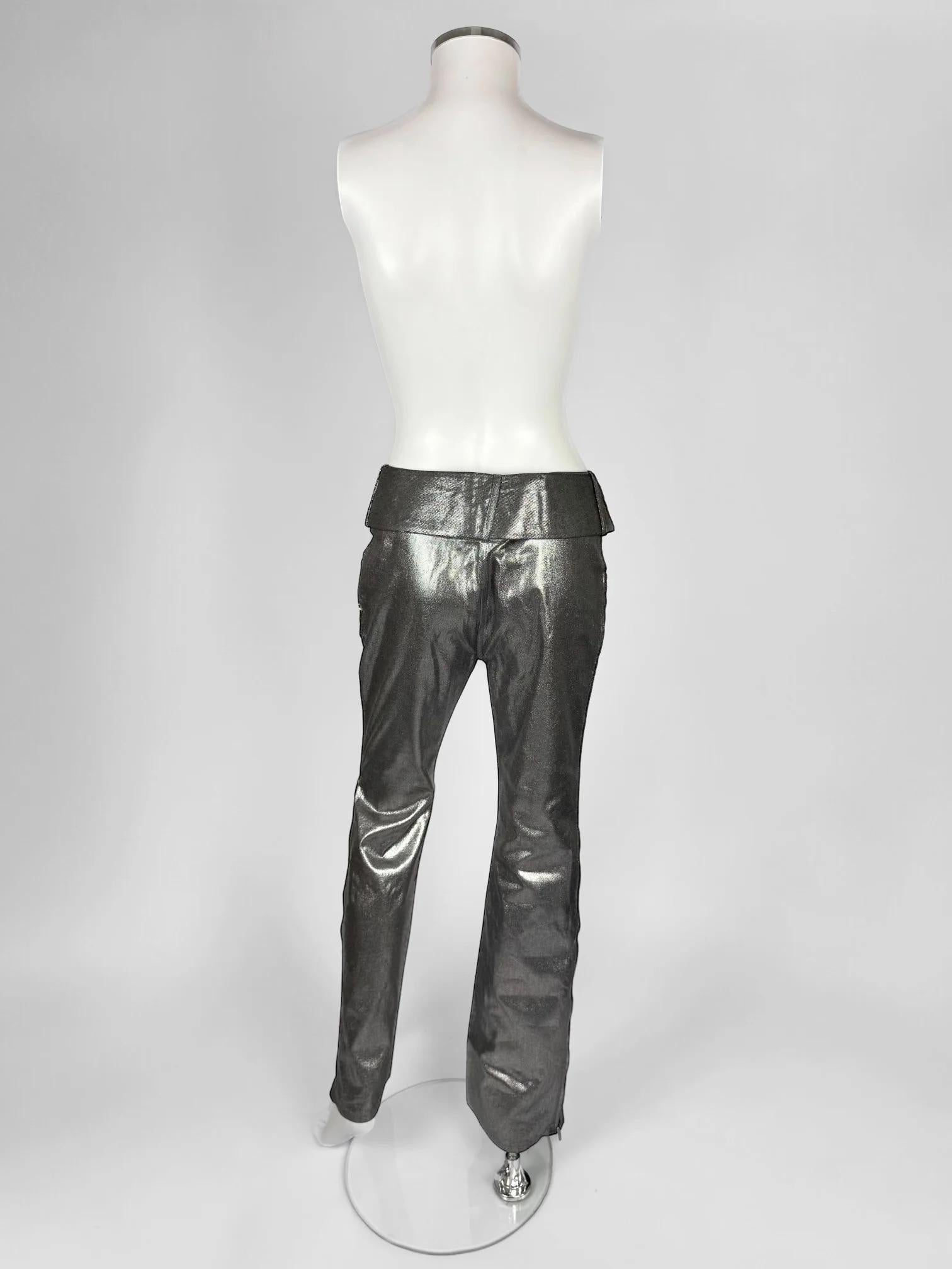 Christian Dior for John Galliano Metallische Schnallenhosen, FW 2001 für Damen oder Herren im Angebot