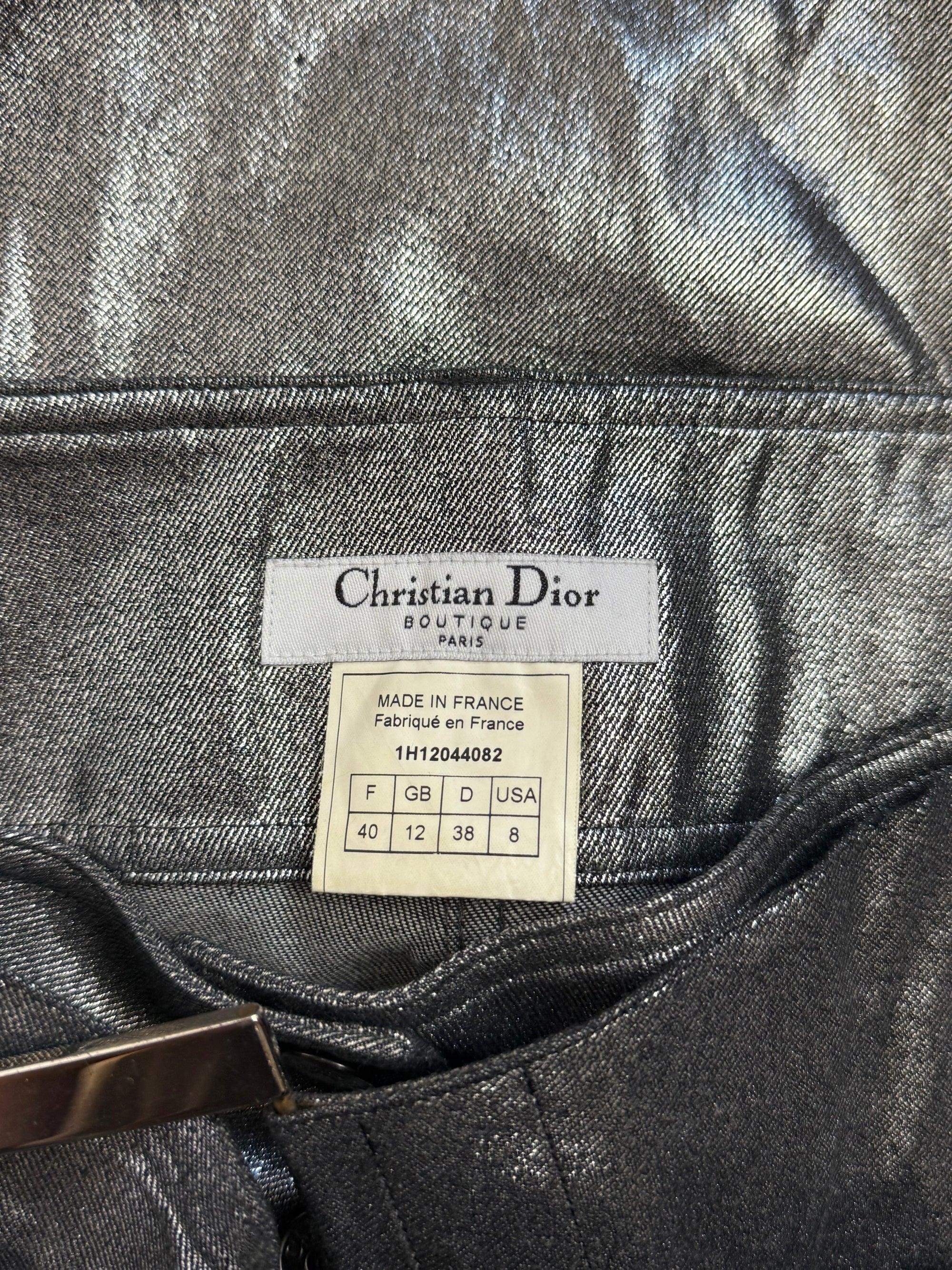 Christian Dior for John Galliano Metallische Schnallenhosen, FW 2001 im Angebot 1