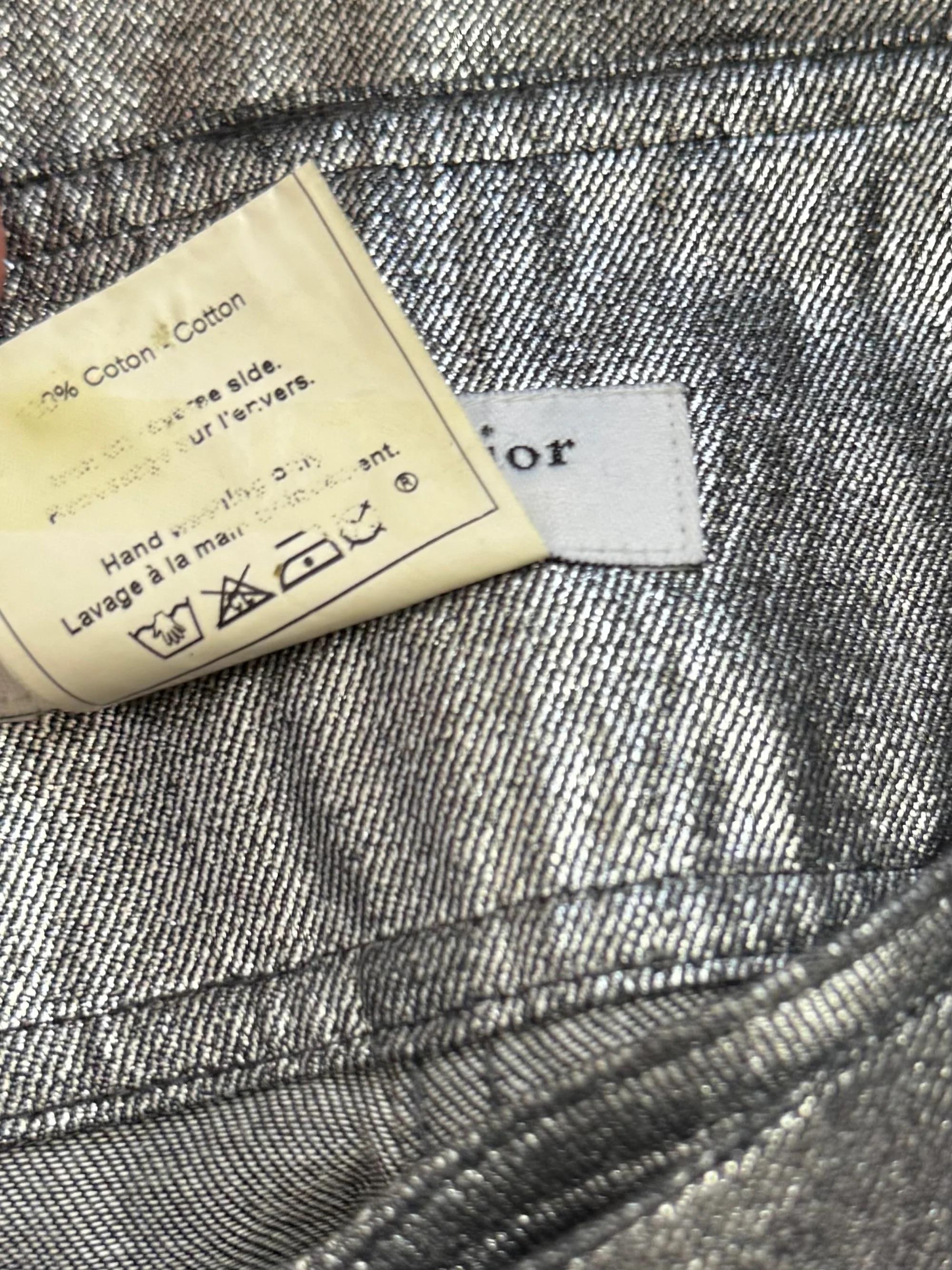 Christian Dior for John Galliano Metallische Schnallenhosen, FW 2001 im Angebot 2