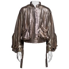 Veste blouson drapée en lamé métallique Christian Dior by John Galliano, SS 2003