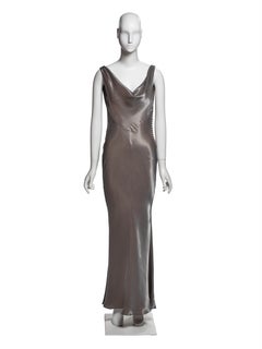 Christian Dior by John Galliano Metallic Taupe Bias-Cut Evening Dress, FW 2004