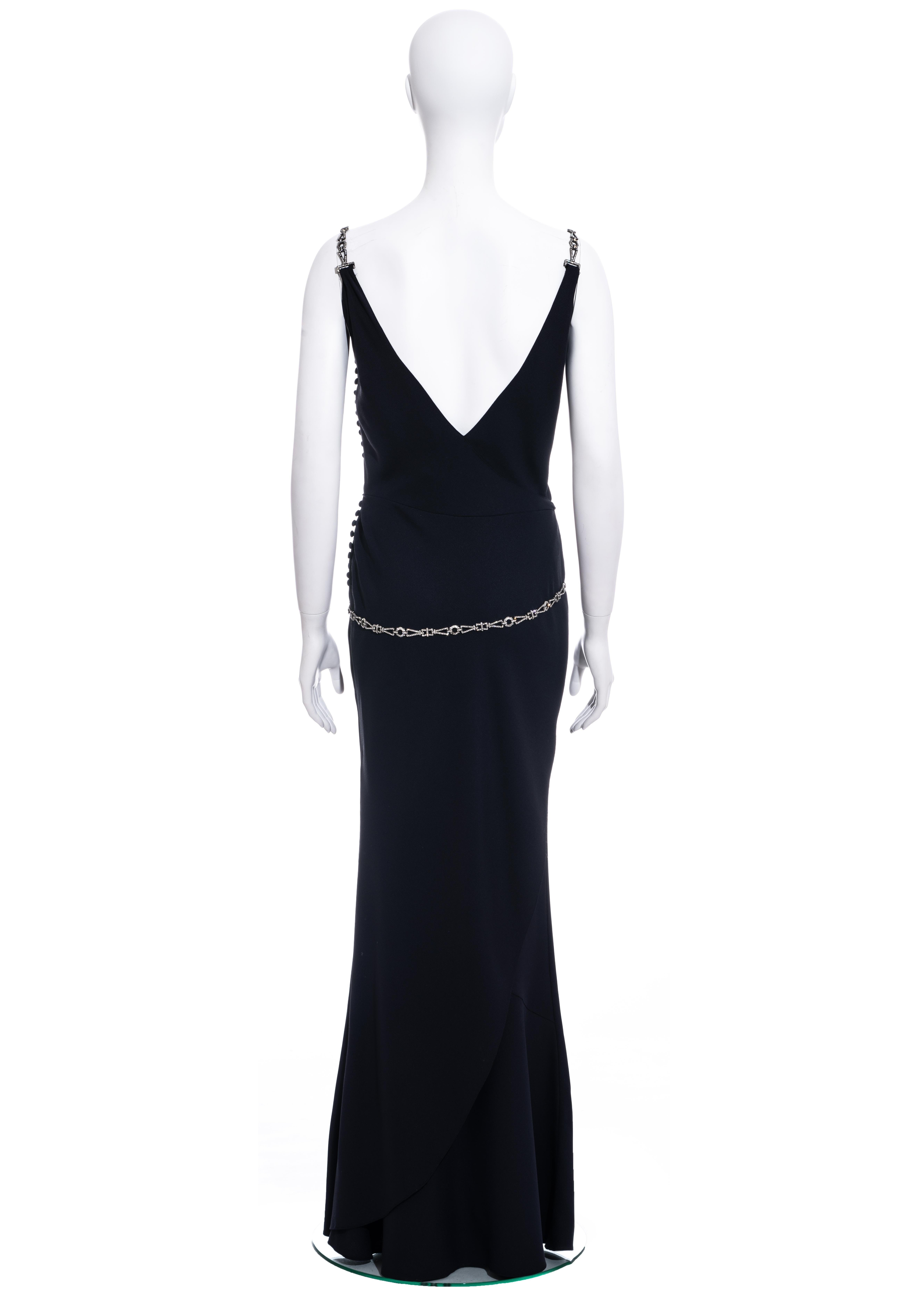 Women's Christian Dior by John Galliano midnight blue evening dress, ss 2000