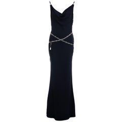 Christian Dior by John Galliano Mitternachtsblaues Abendkleid, Frühjahr/Sommer 2000