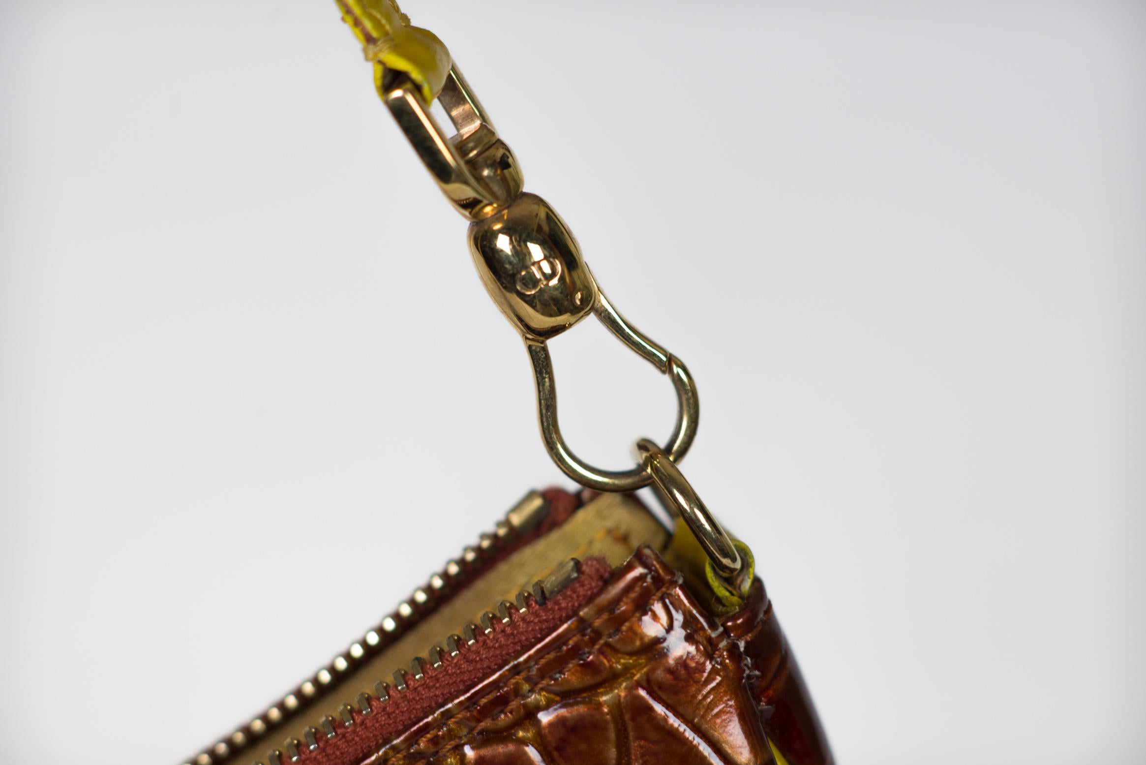 Brown Christian Dior By John Galliano Mini Saddle Bag