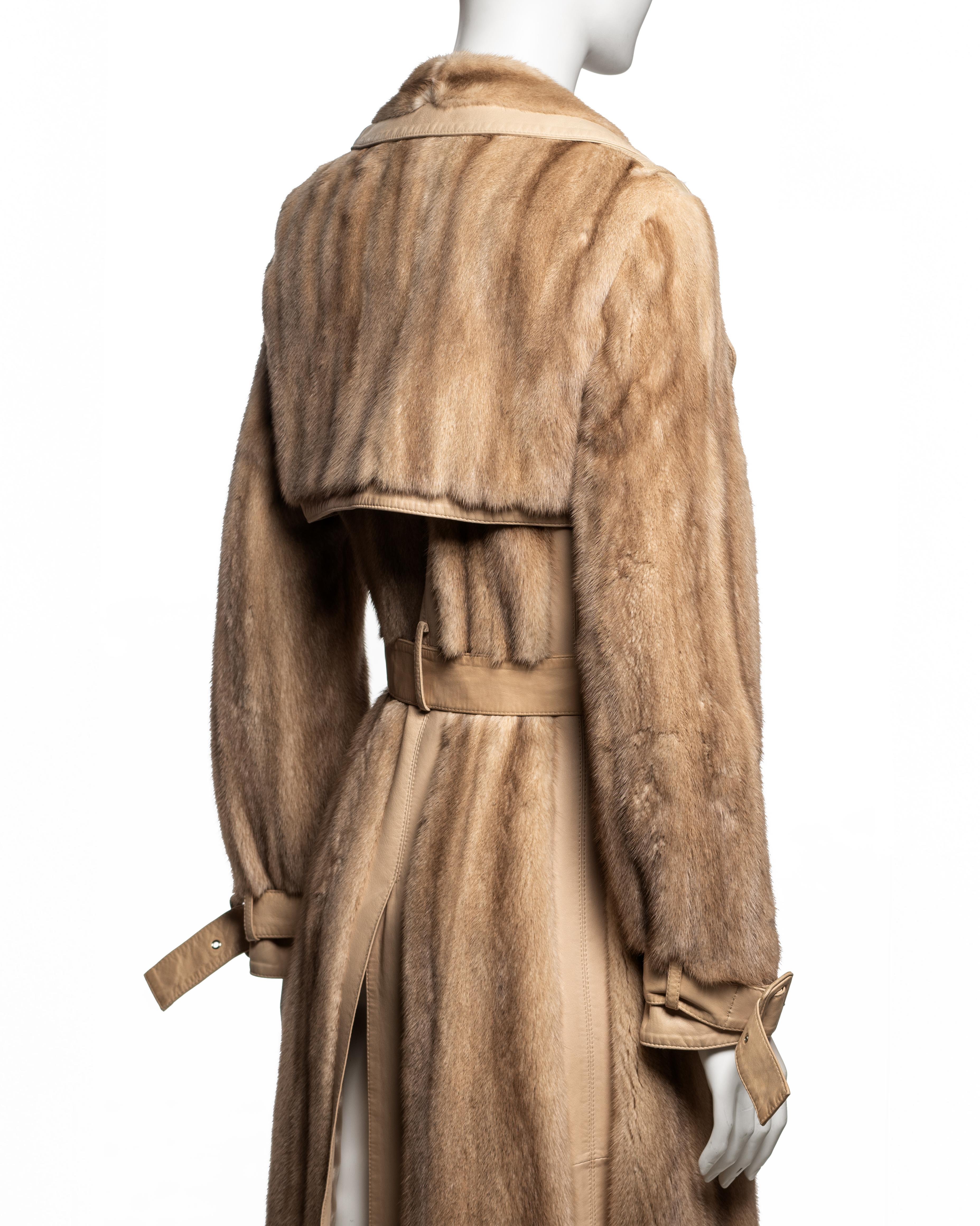 Christian Dior by John Galliano Mink & Lambskin Trench Coat, FW 2005 en vente 5