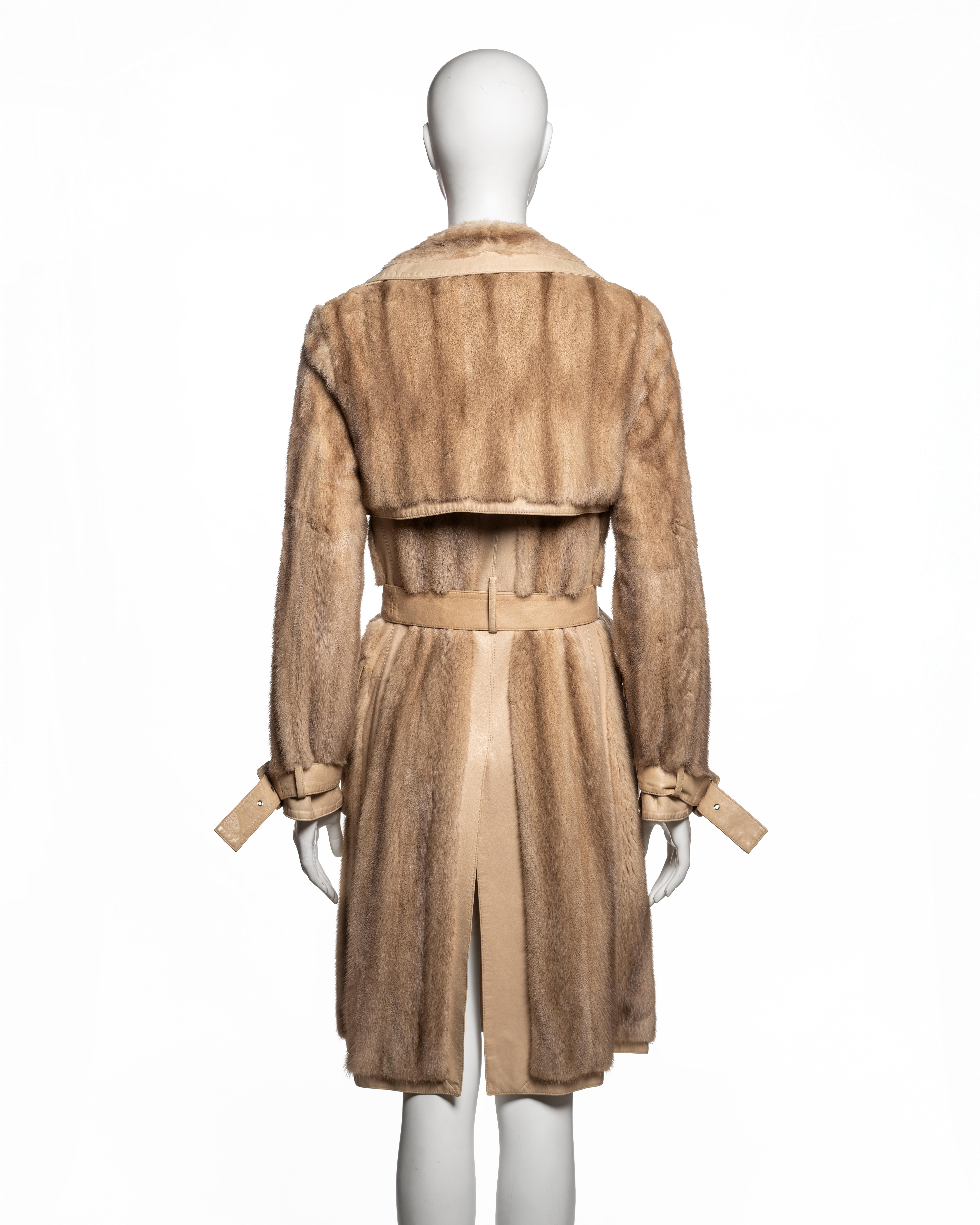 Christian Dior by John Galliano Mink & Lambskin Trench Coat, FW 2005 en vente 6