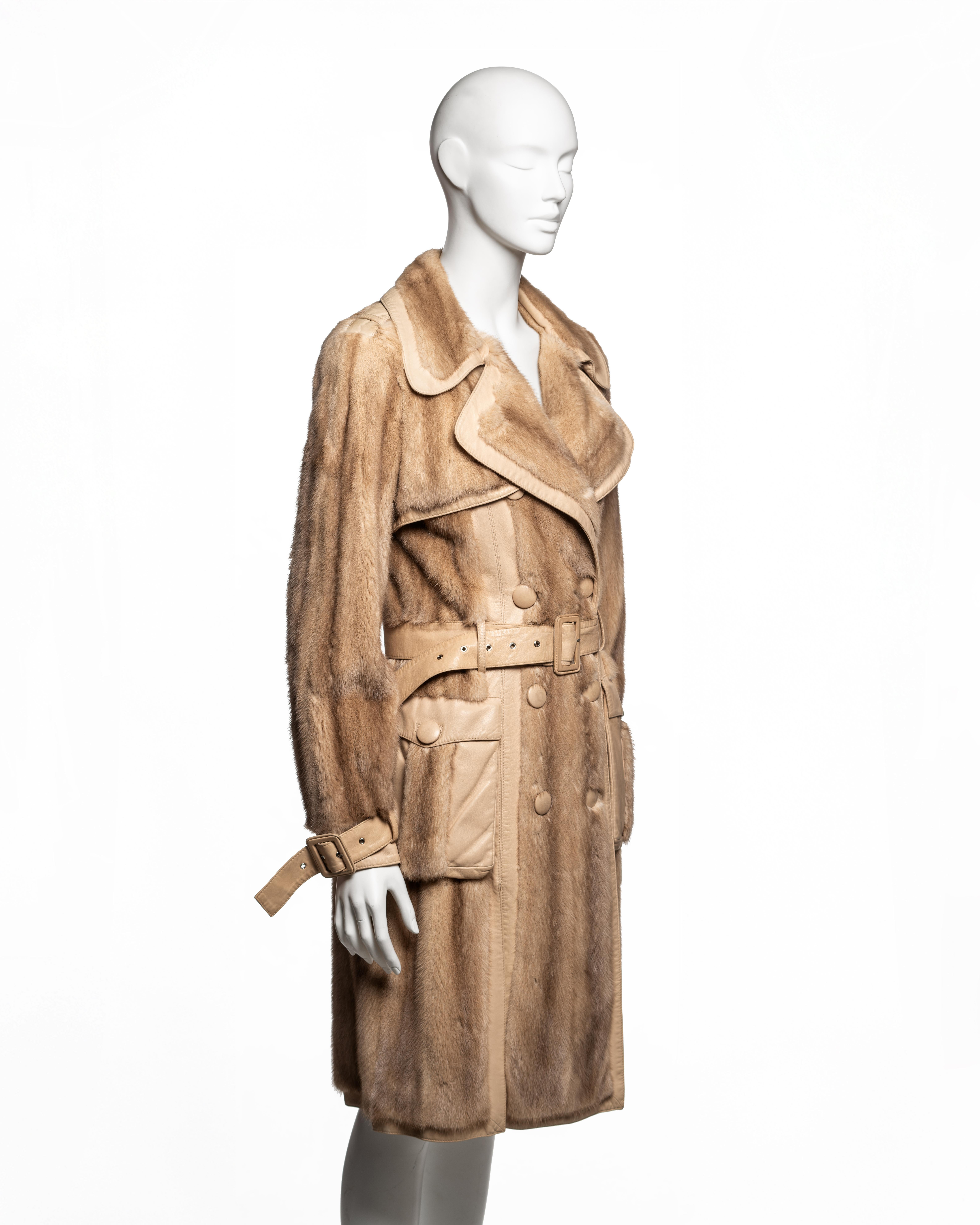 Christian Dior by John Galliano Mink & Lambskin Trench Coat, FW 2005 en vente 1