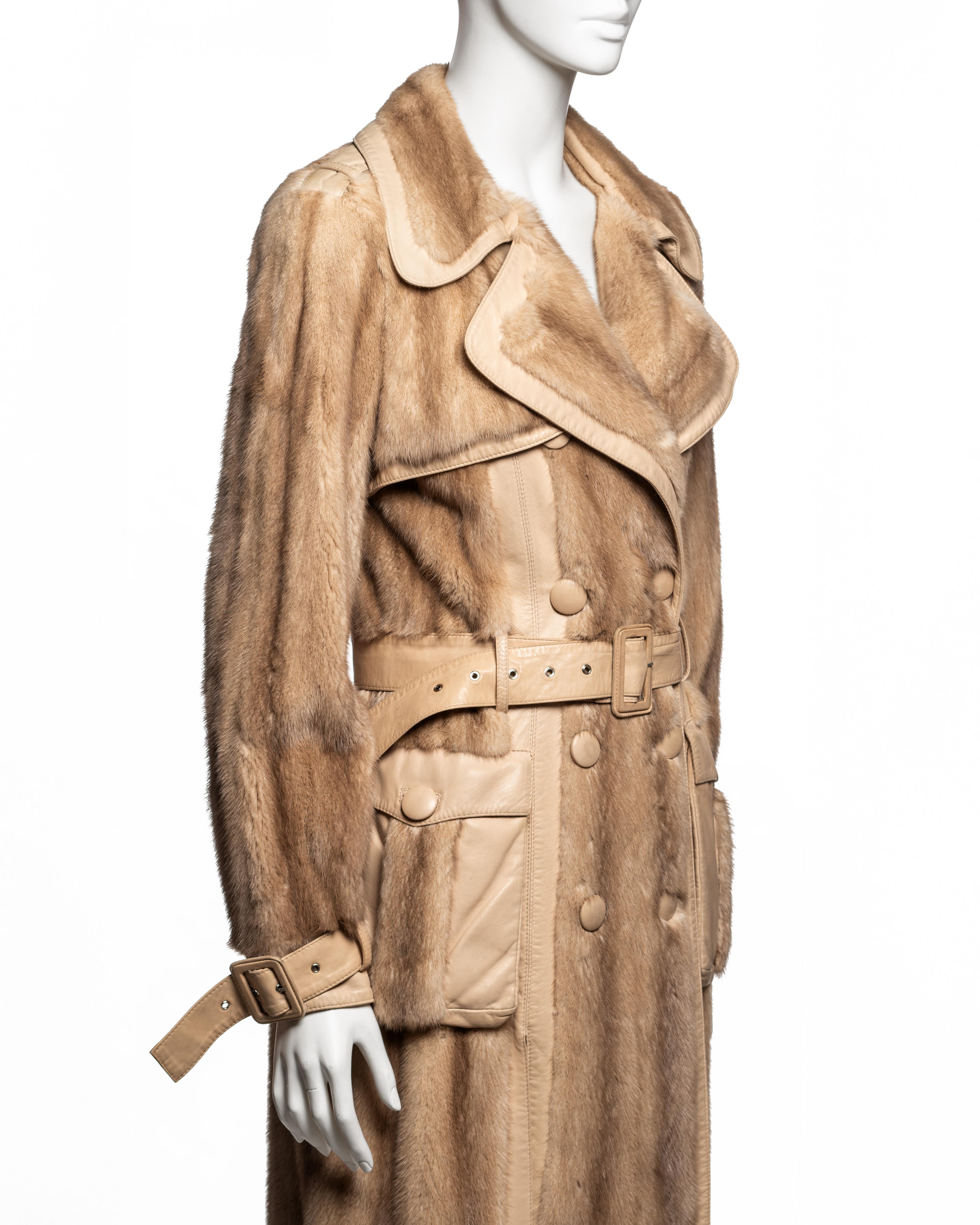 Christian Dior by John Galliano Mink & Lambskin Trench Coat, FW 2005 en vente 2